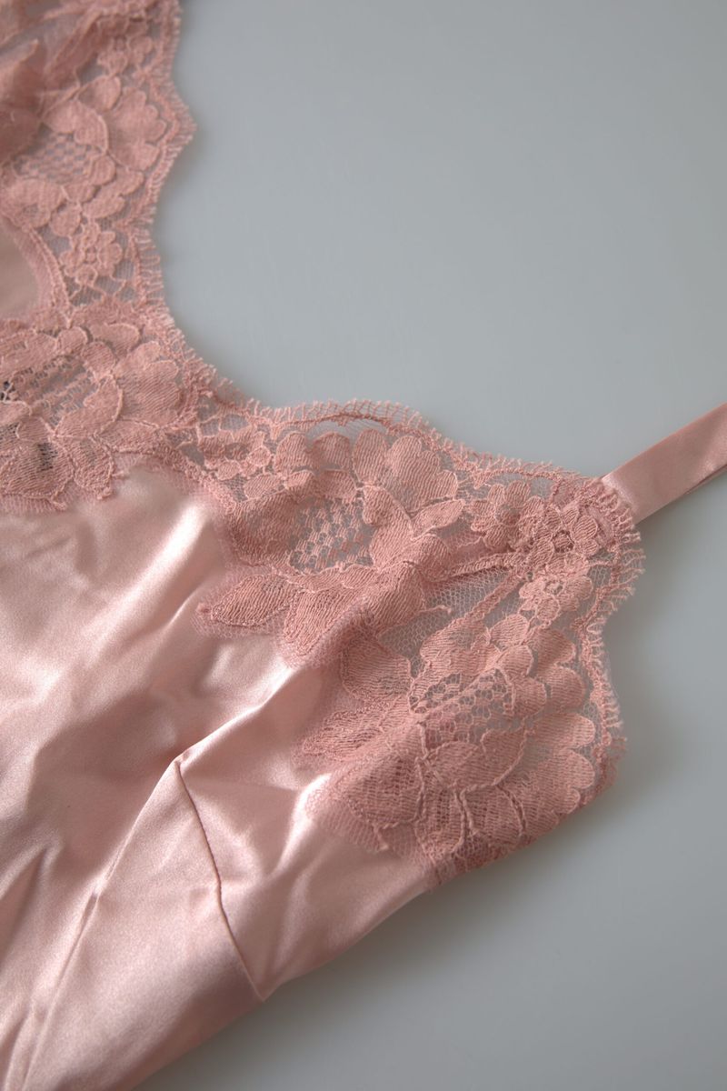 Dolce & Gabbana Antique Rose Lace Silk Camisole Top Underwear