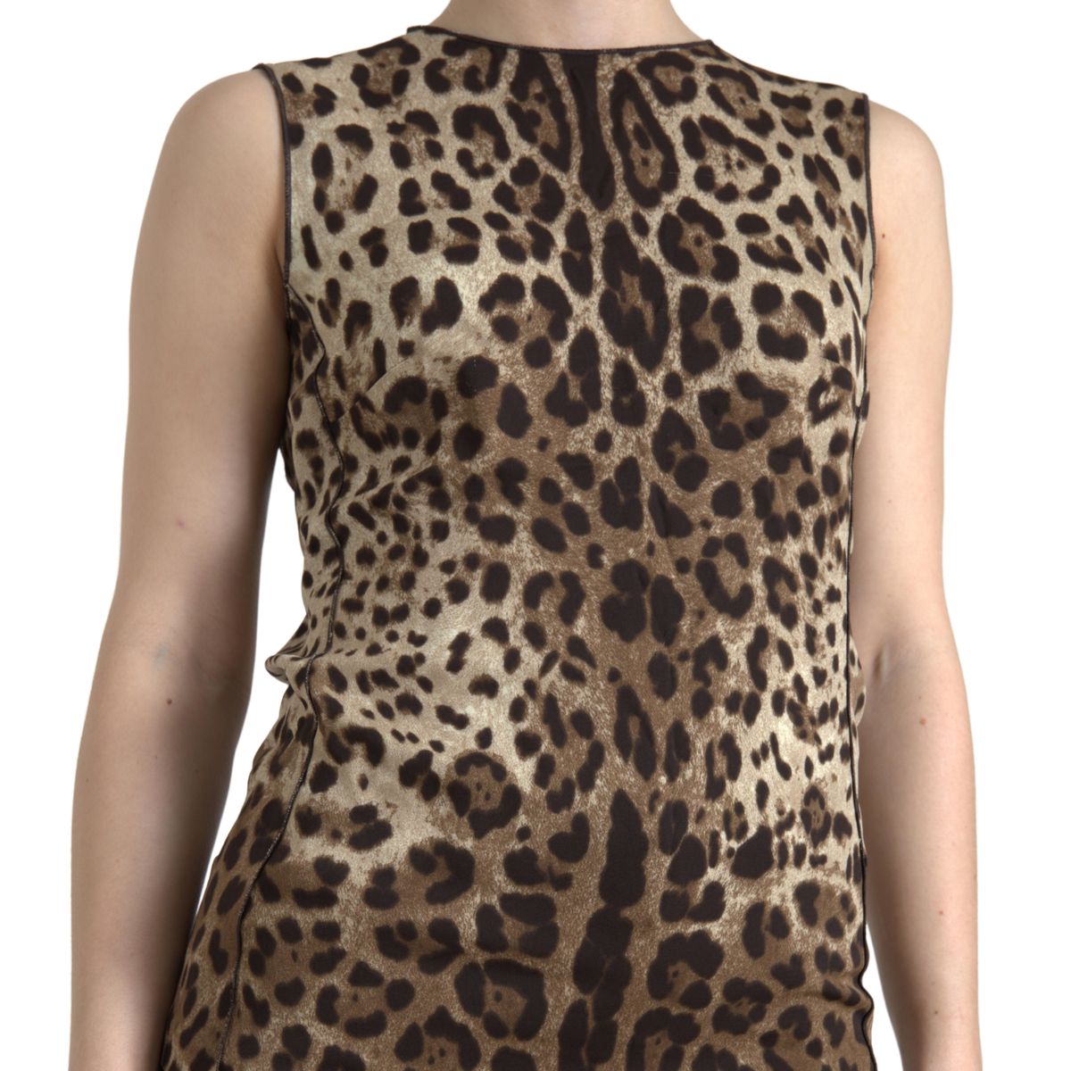 Dolce & Gabbana Brown Leopard Viscose Sleeveless Tank Top