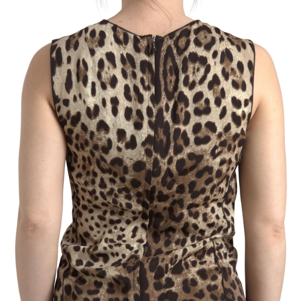 Dolce & Gabbana Brown Leopard Viscose Sleeveless Tank Top