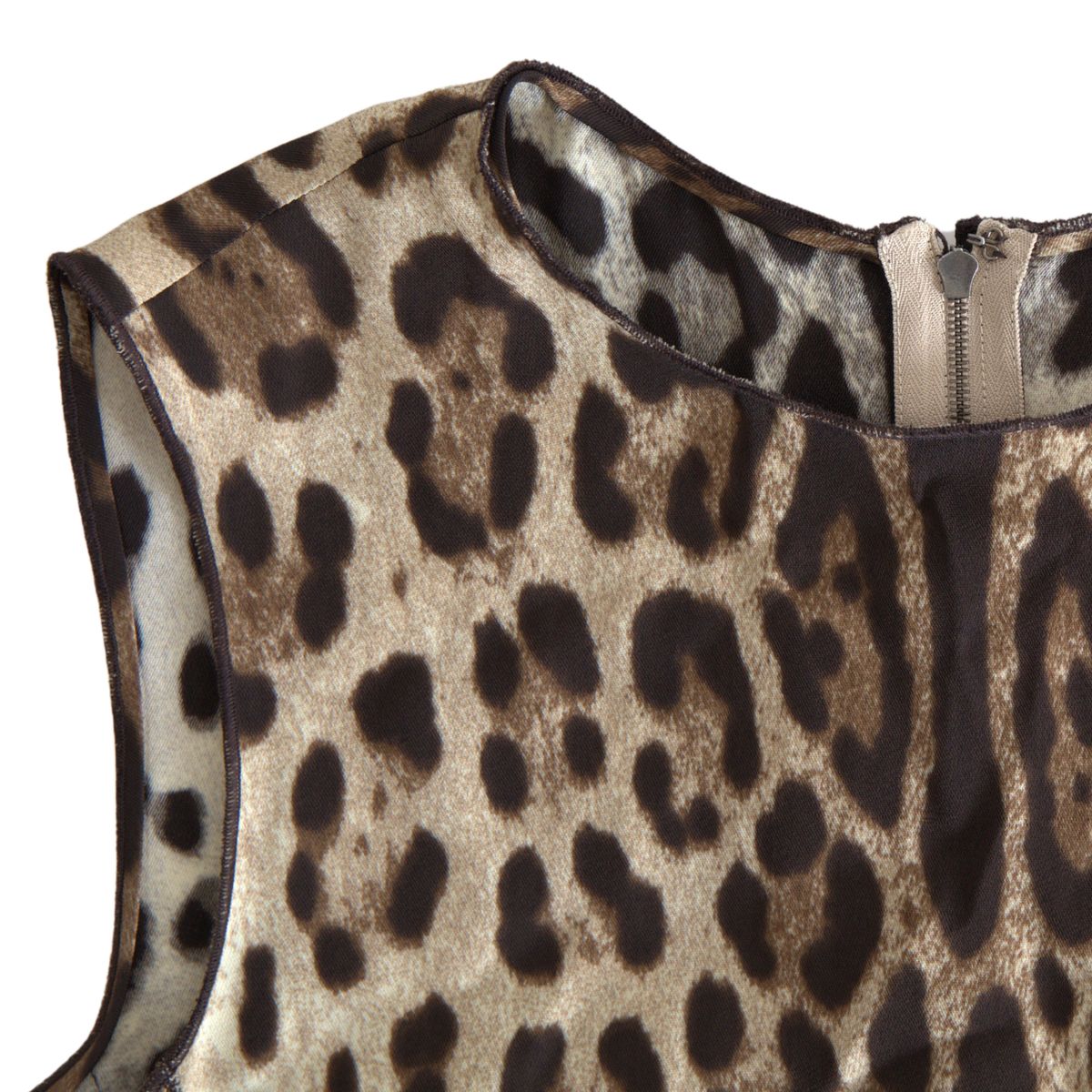 Dolce & Gabbana Brown Leopard Viscose Sleeveless Tank Top