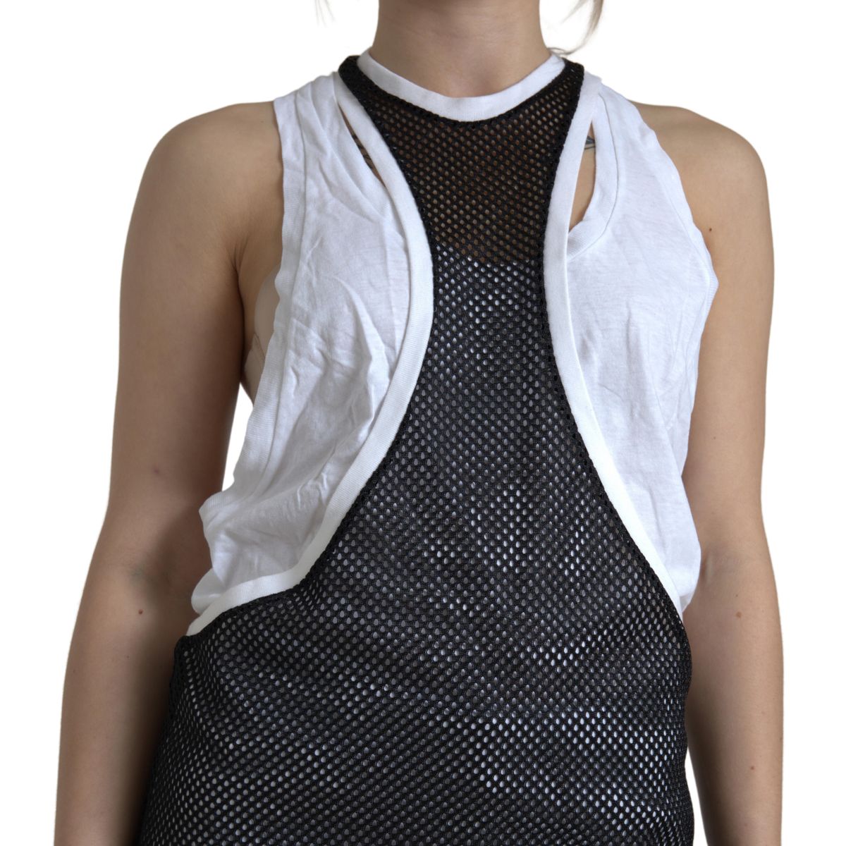 Dsquared² Black White Crewneck Sleeveless Tank Top