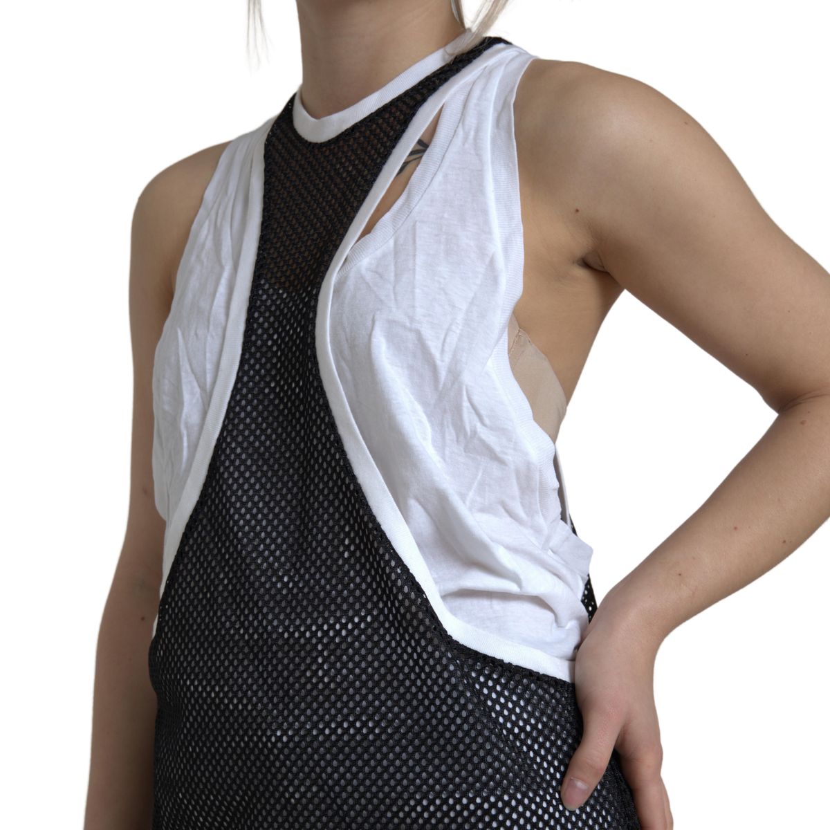 Dsquared² Black White Crewneck Sleeveless Tank Top