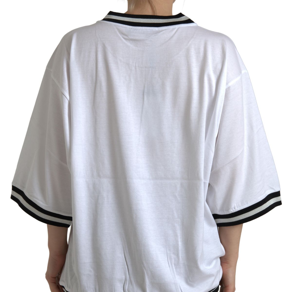 Dolce & Gabbana White Cotton DG Fashion Crew Neck Tee T-shirt