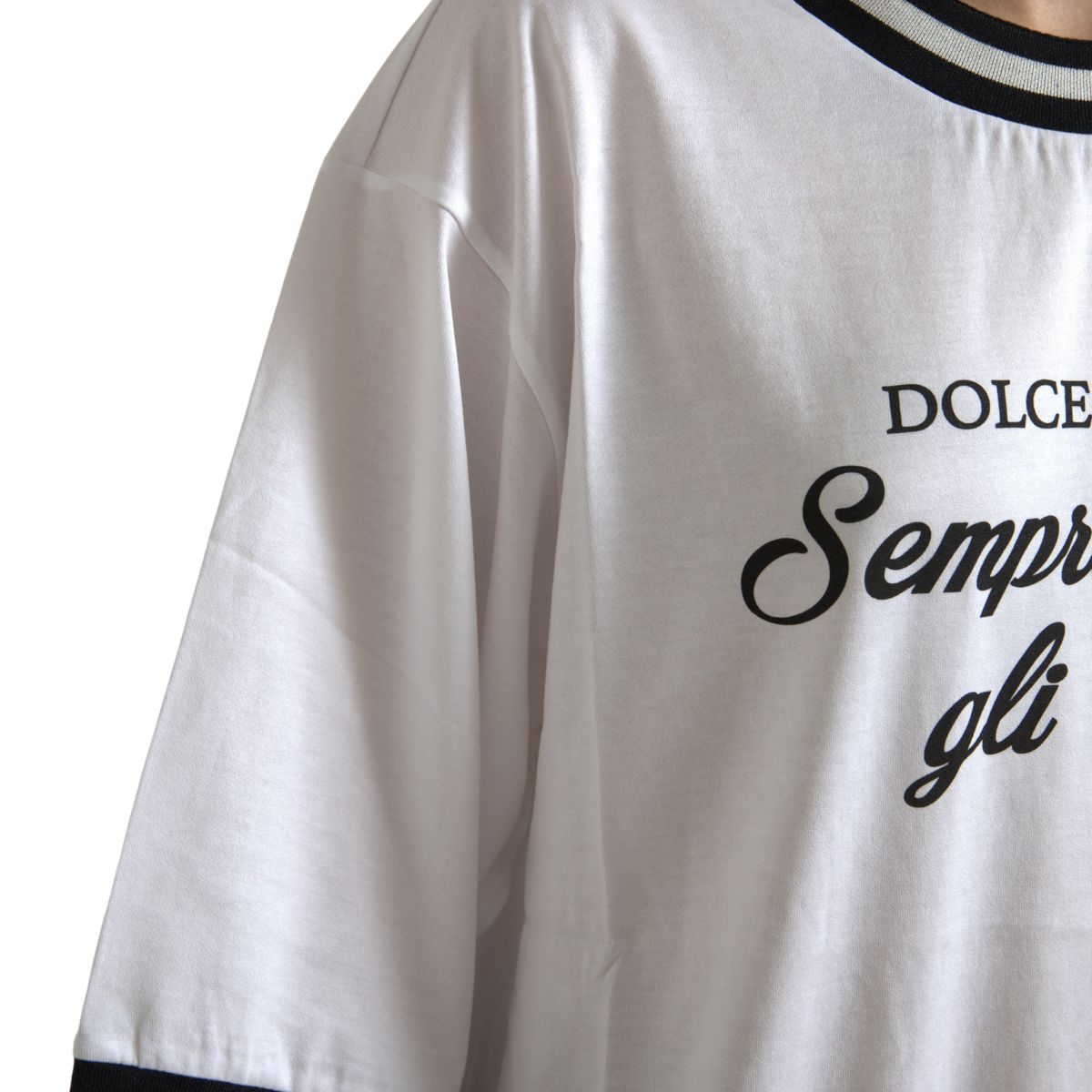 Dolce & Gabbana White Cotton DG Fashion Crew Neck Tee T-shirt