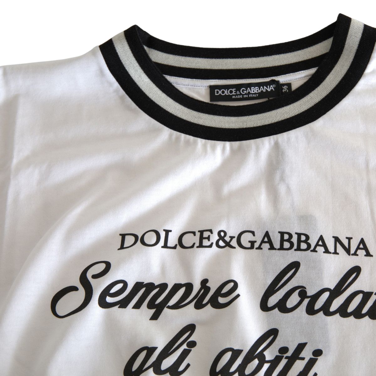 Dolce & Gabbana White Cotton DG Fashion Crew Neck Tee T-shirt