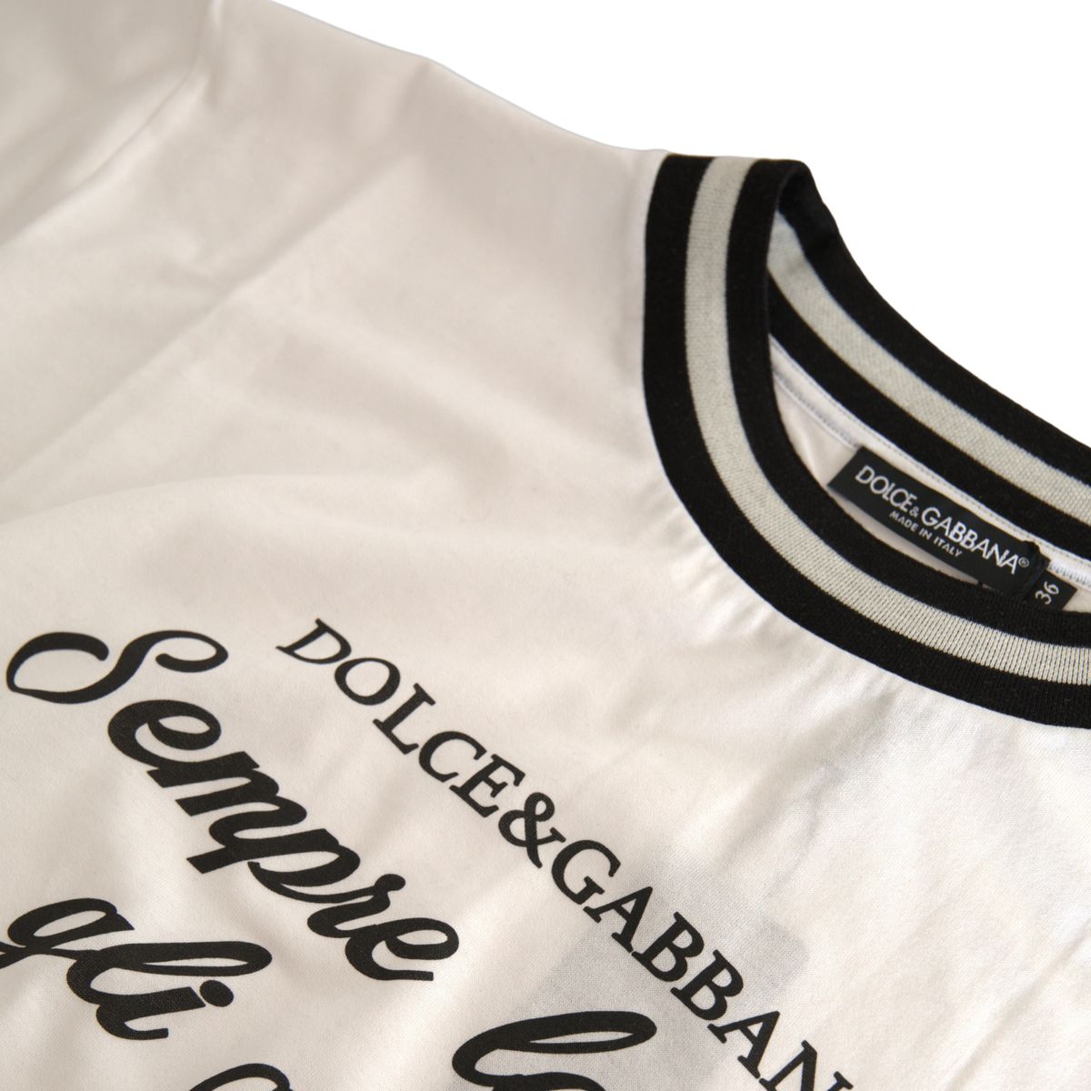 Dolce & Gabbana White Cotton DG Fashion Crew Neck Tee T-shirt