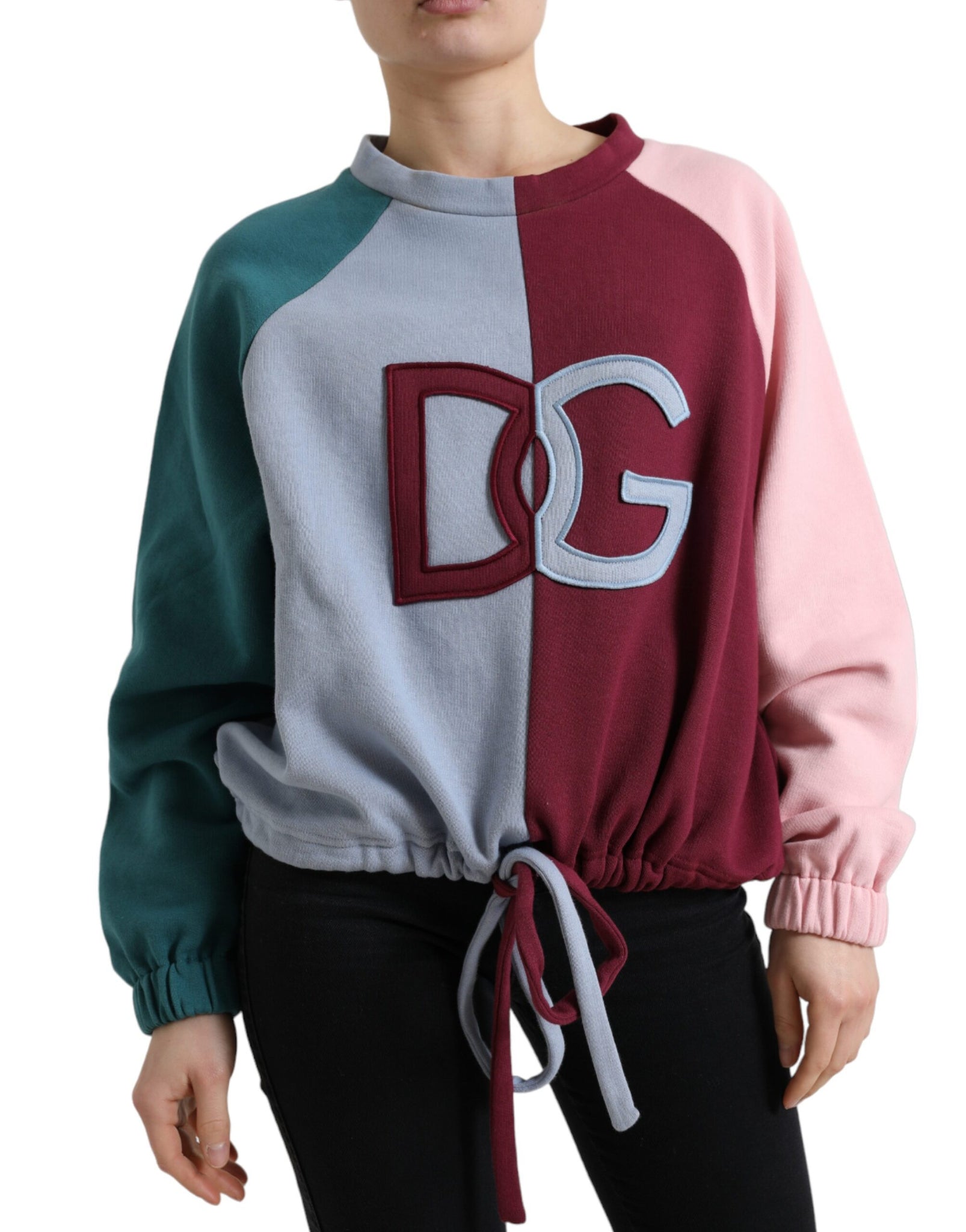 Dolce & Gabbana Multicolor Cotton Crew Neck Pullover Sweater