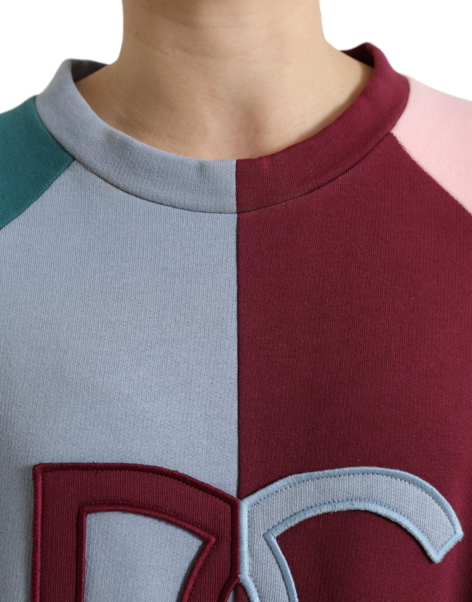 Dolce & Gabbana Multicolor Cotton Crew Neck Pullover Sweater