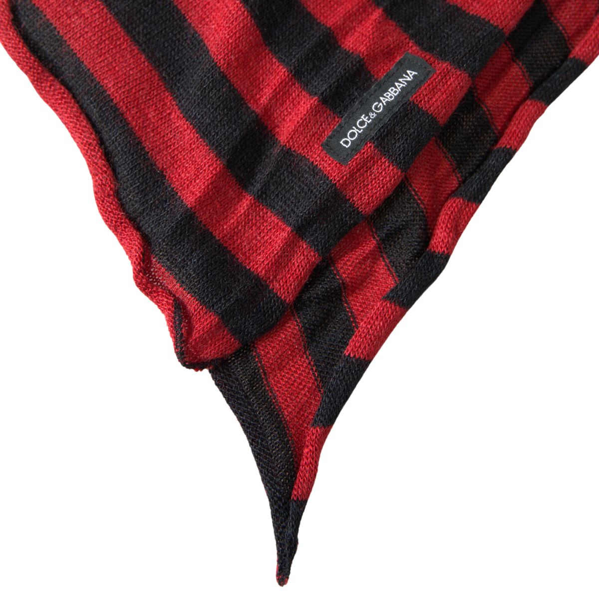 Dolce & Gabbana Red Black Stripes Acrylic Wrap Shawl Scarf