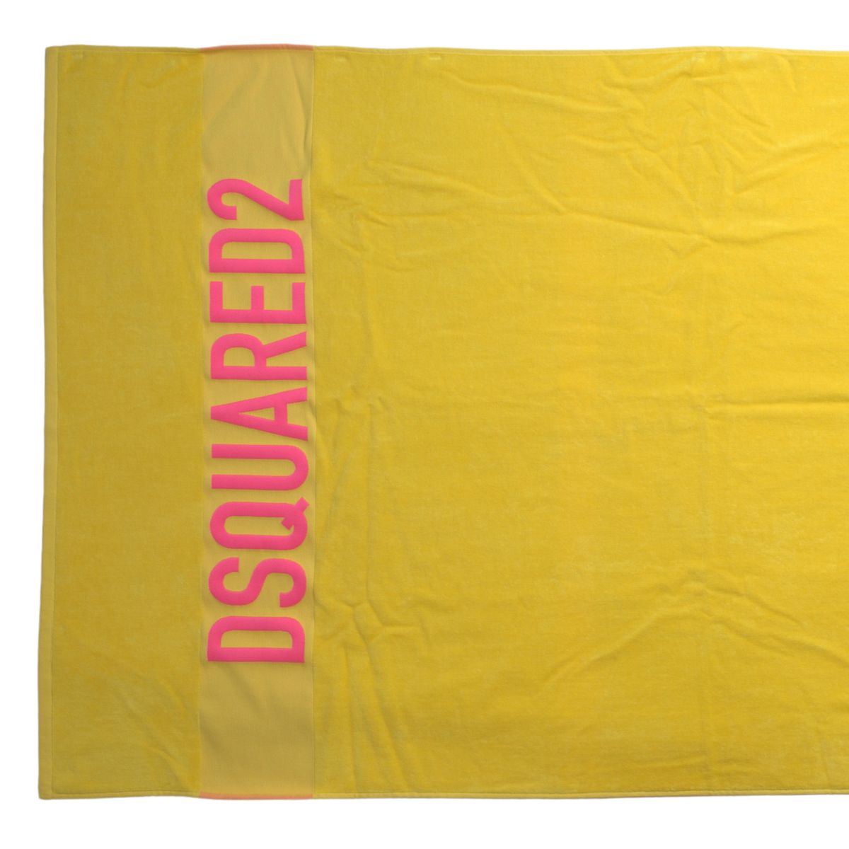 Dsquared² Yellow Logo Print Cotton Soft Unisex Beach Towel