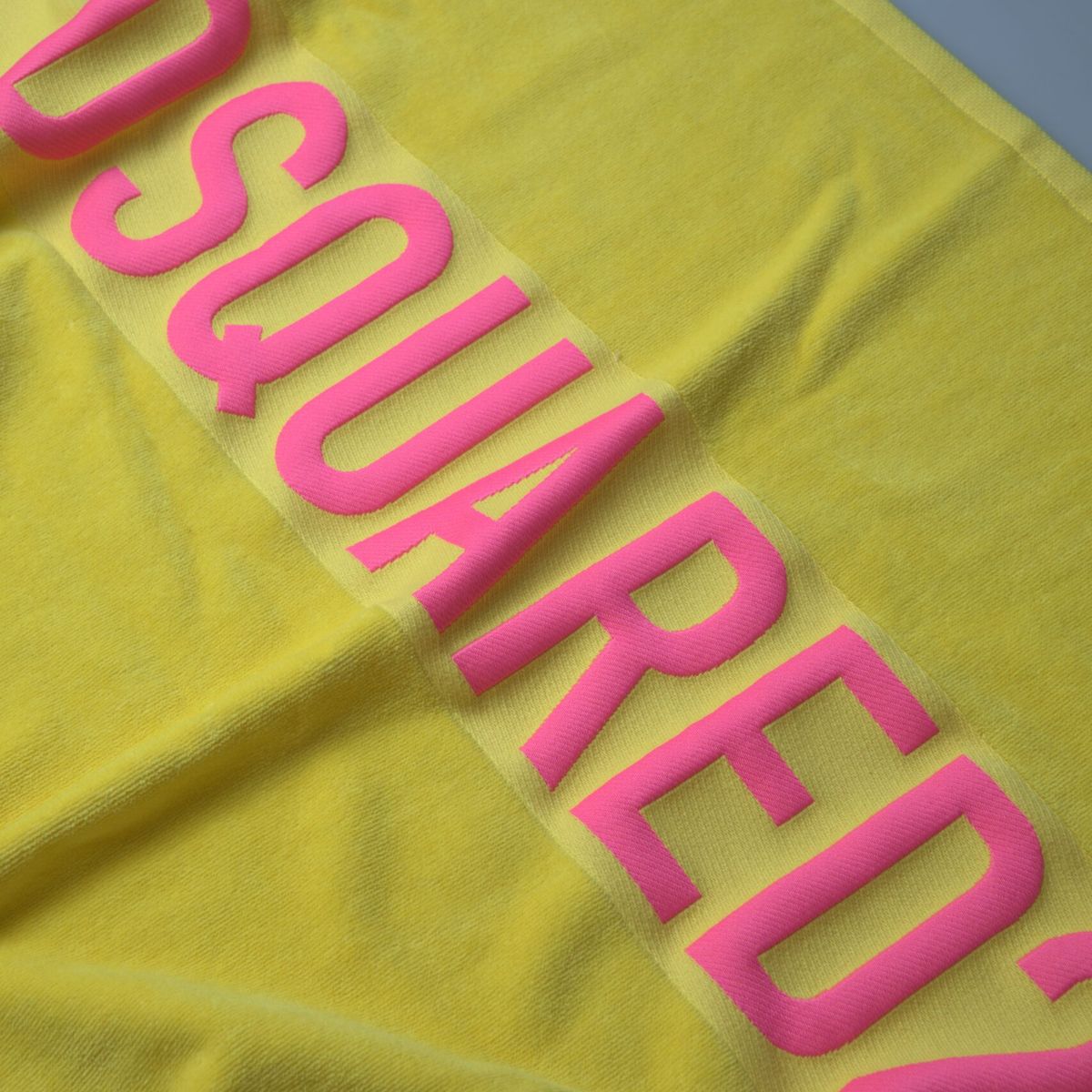 Dsquared² Yellow Logo Print Cotton Soft Unisex Beach Towel