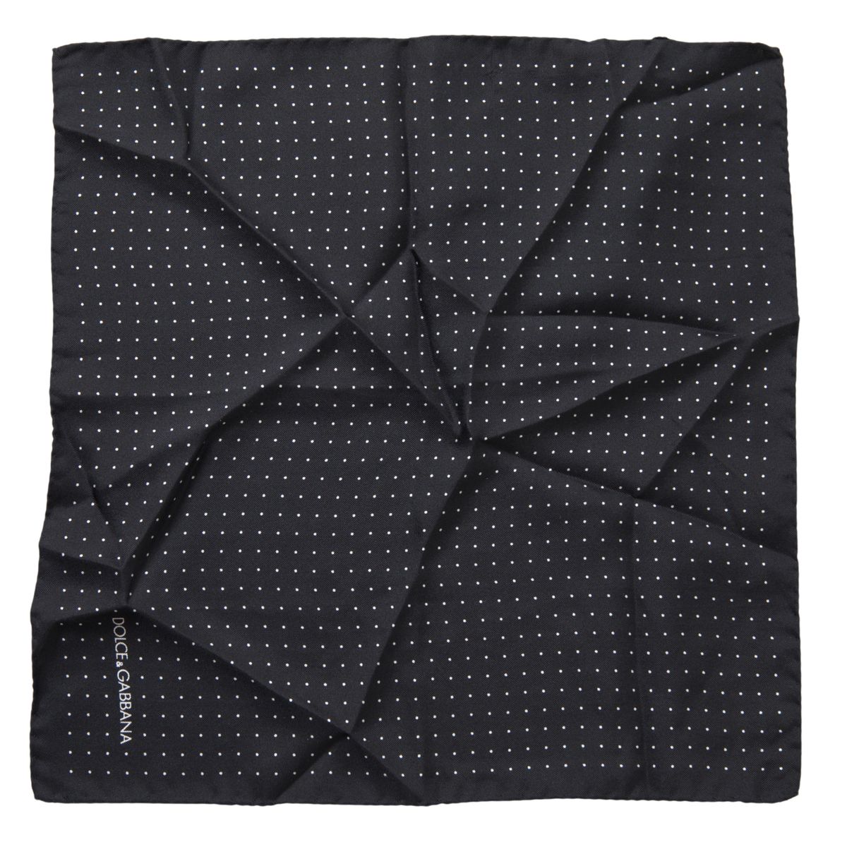 Dolce & Gabbana Black Polka Dots Silk Square Handkerchief Scarf