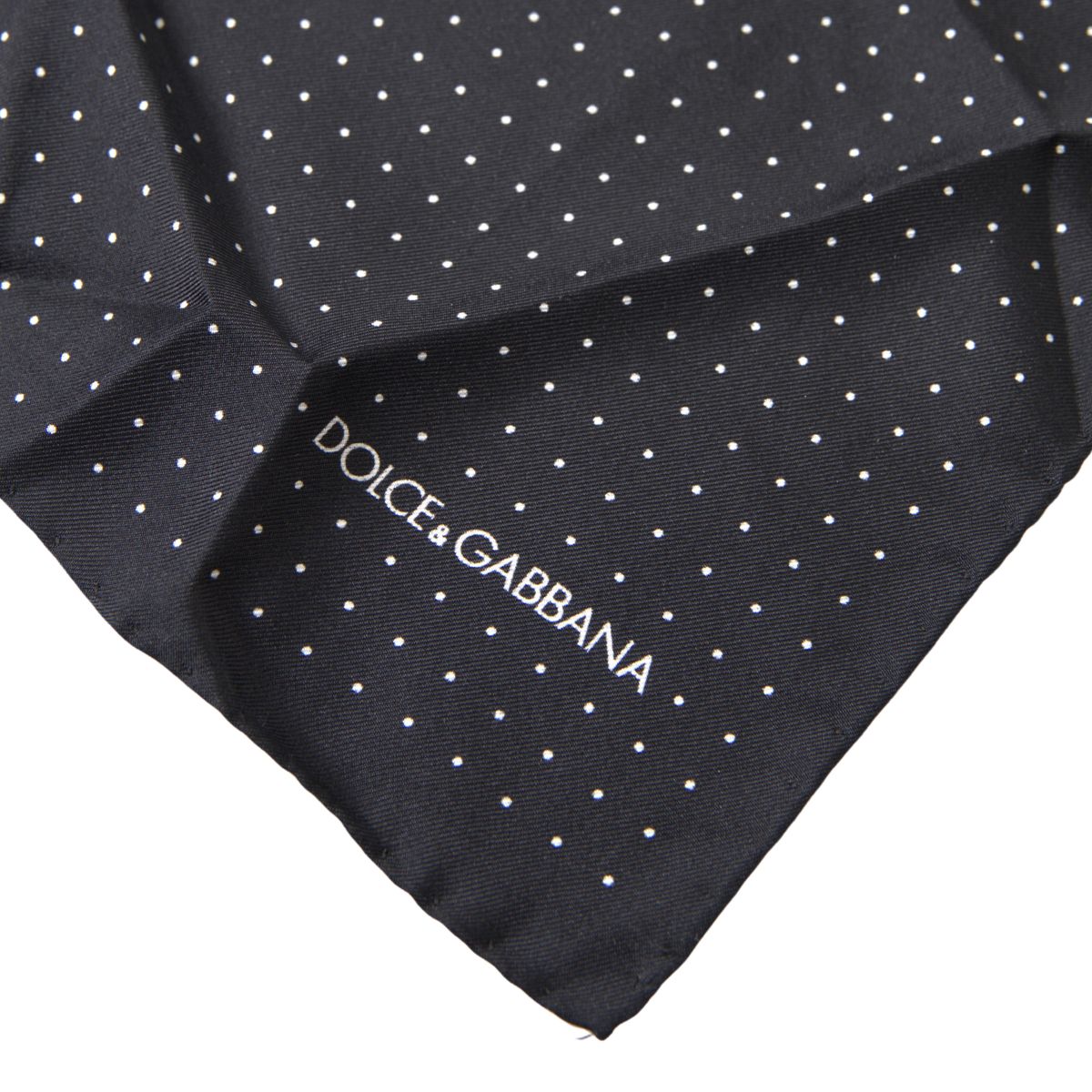 Dolce & Gabbana Black Polka Dots Silk Square Handkerchief Scarf