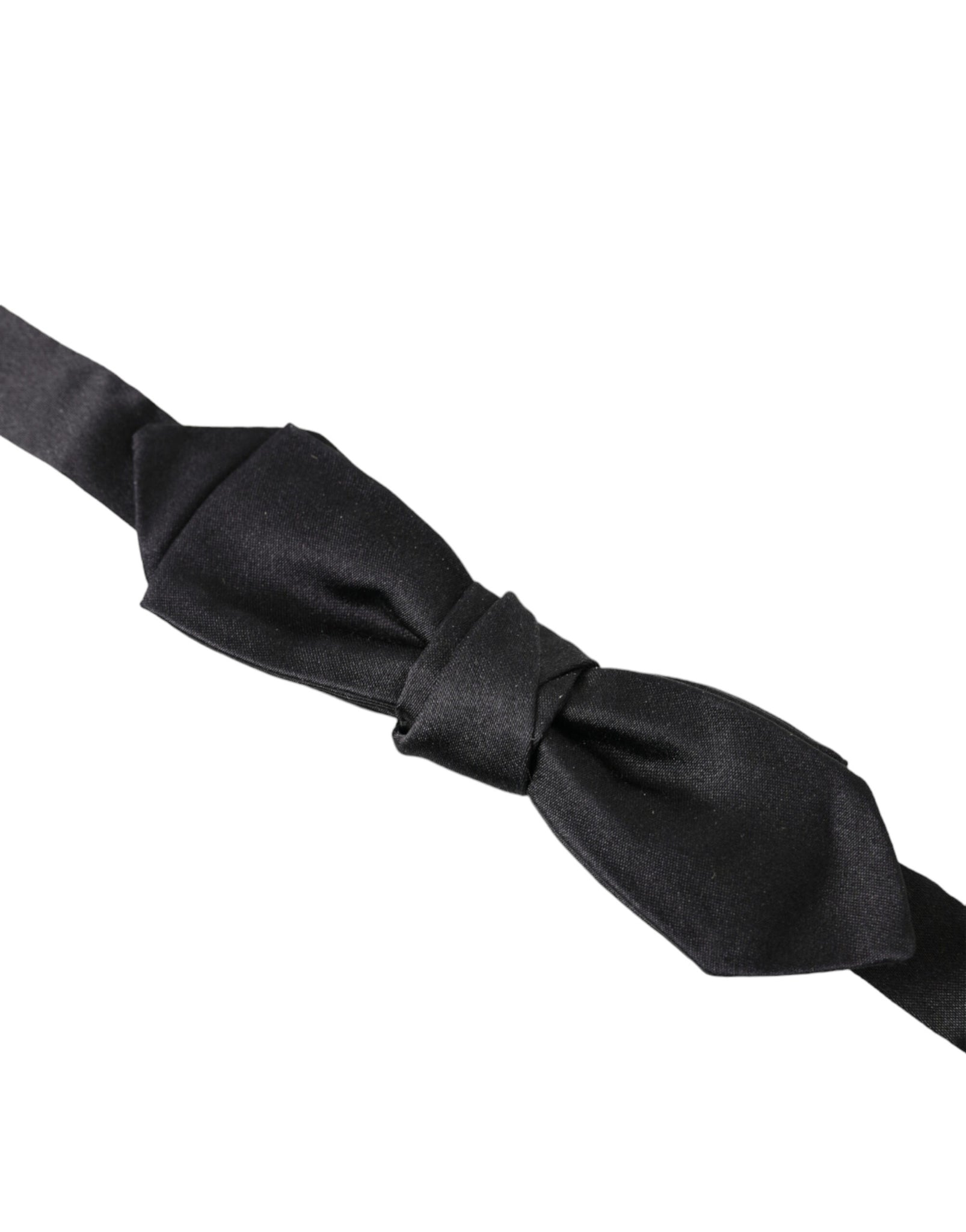 Dolce & Gabbana Black Silk Adjustable Neck Men Papillon Bow Tie