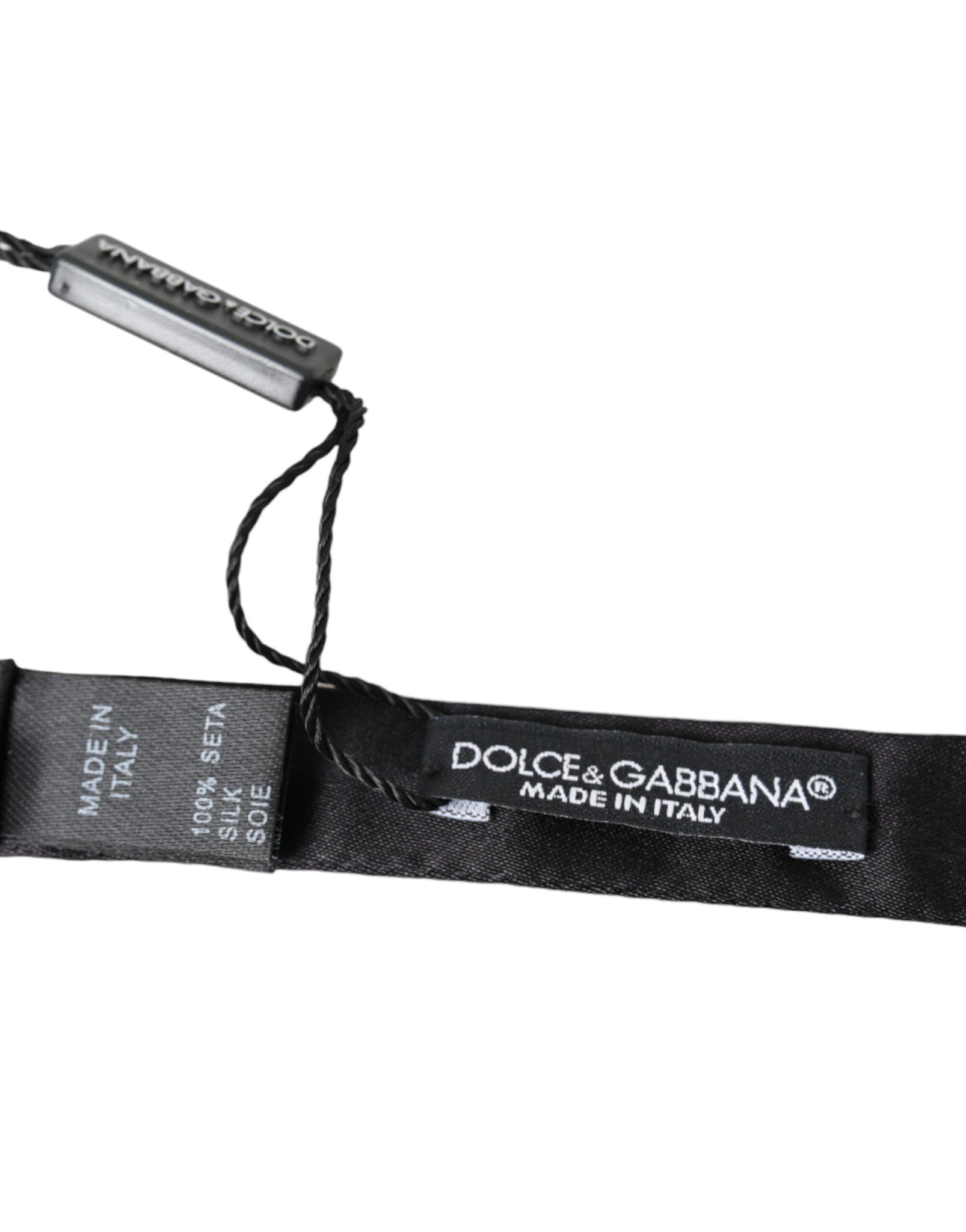 Dolce & Gabbana Black Silk Adjustable Neck Men Papillon Bow Tie