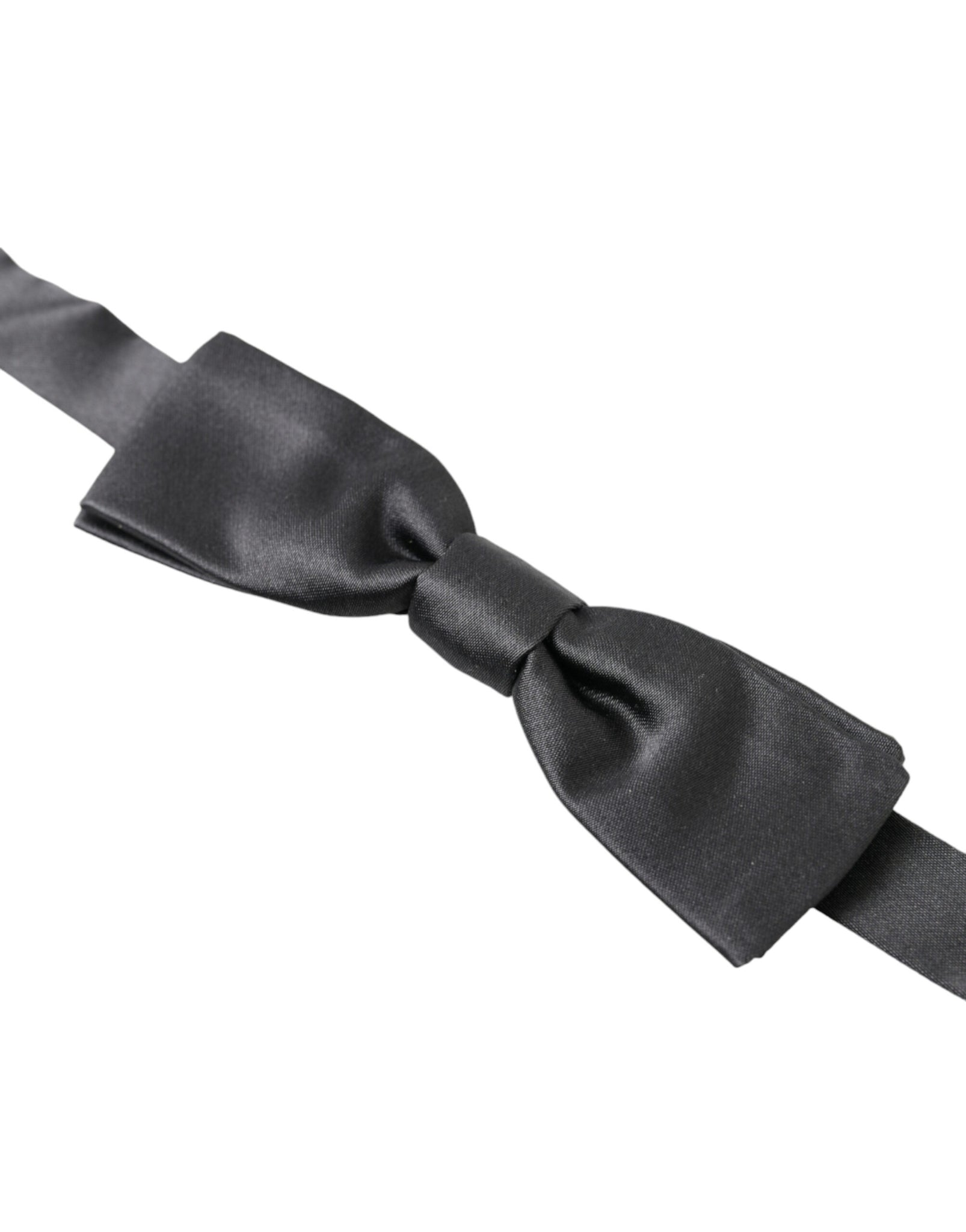 Dolce & Gabbana Dark Gray Silk Adjustable Neck Men Papillon Bow Tie