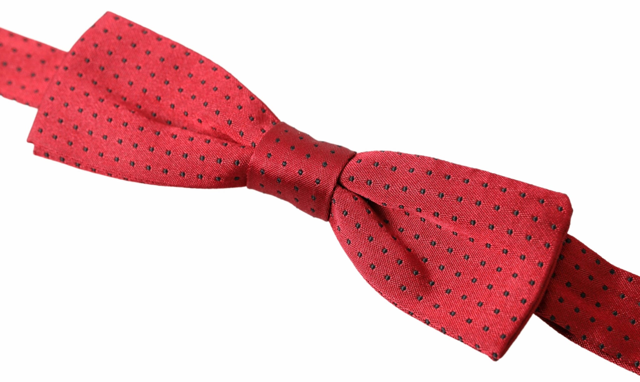 Dolce & Gabbana Red Silk Polka Dot Adjustable Neck Men Bow Tie