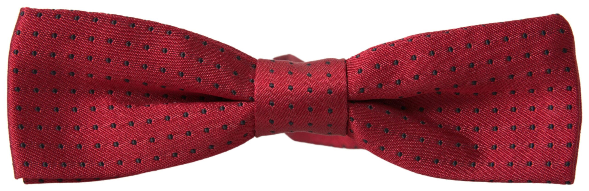 Dolce & Gabbana Red Silk Polka Dot Adjustable Neck Men Bow Tie