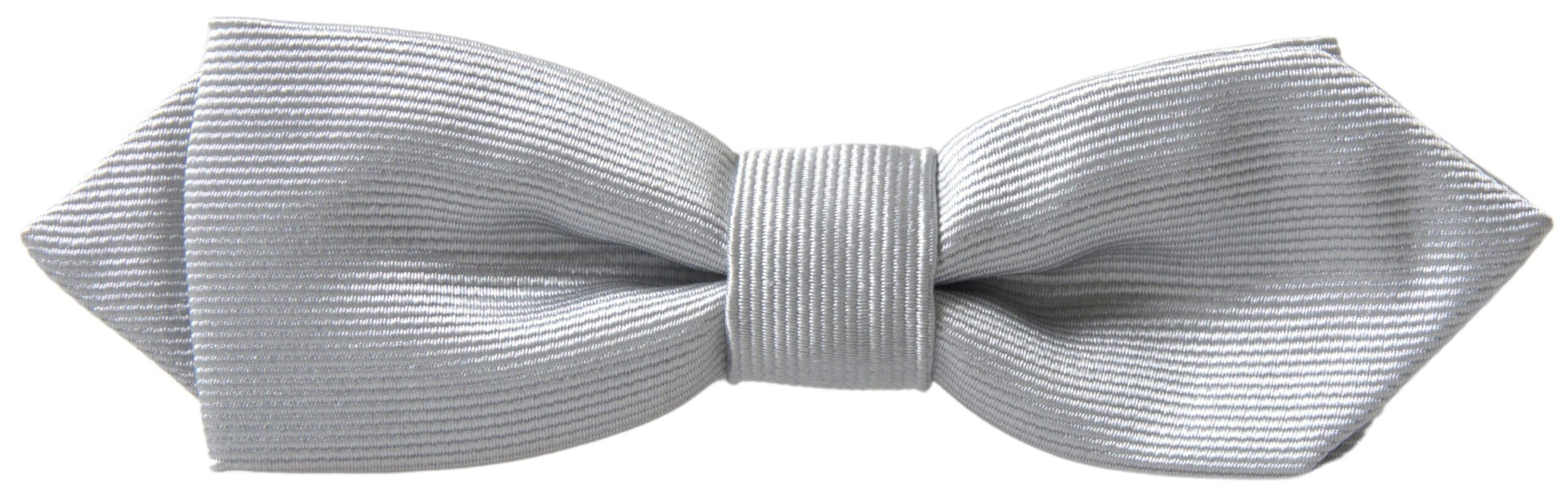 Dolce & Gabbana Gray Silk Adjustable Men Neck Papillon Bow Tie