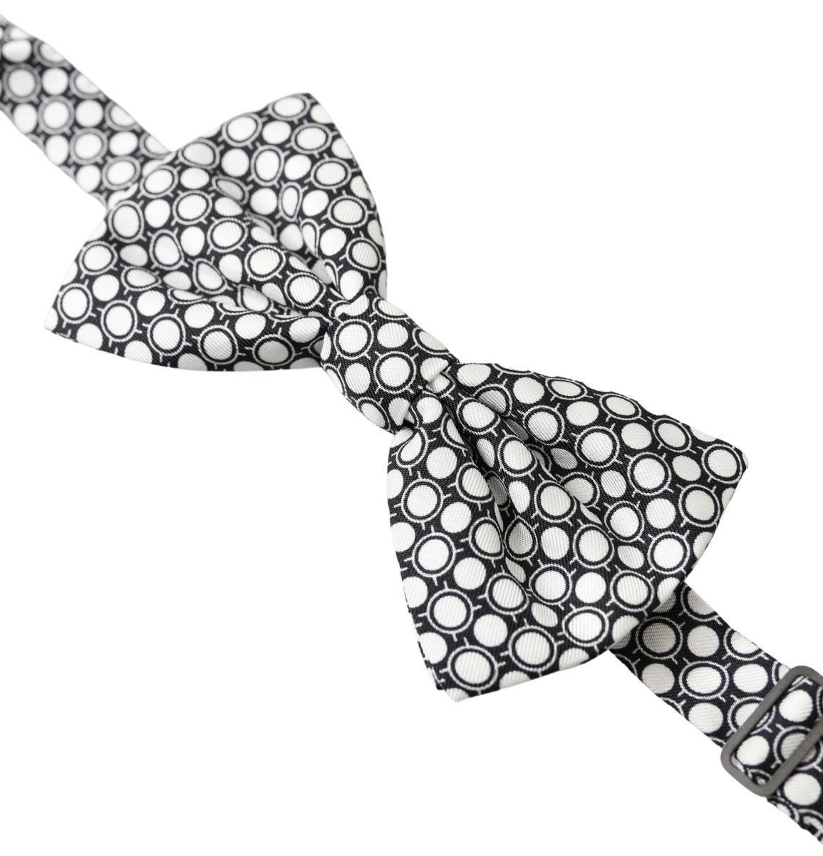 Dolce & Gabbana Black White Circles Adjustable Neck Papillon Men Bow Tie