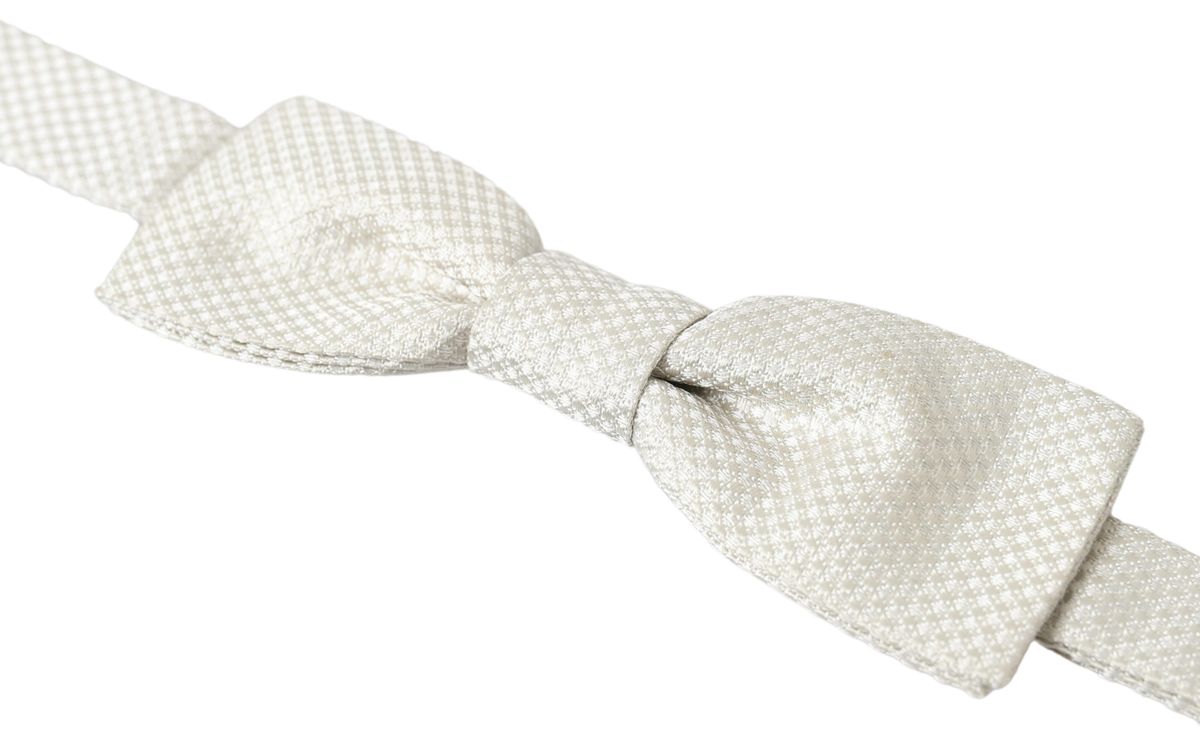 Dolce & Gabbana Ivory Silk Adjustable Neck Papillon Men Bow Tie