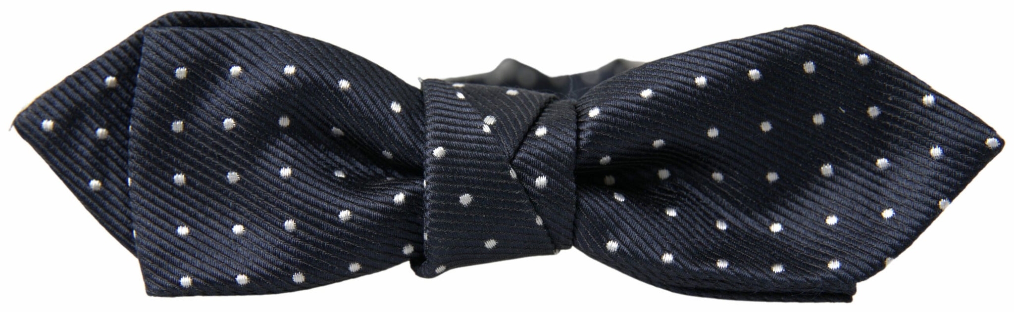 Dolce & Gabbana Blue Polka Dot Silk Adjustable Men Neck Papillon Bow Tie