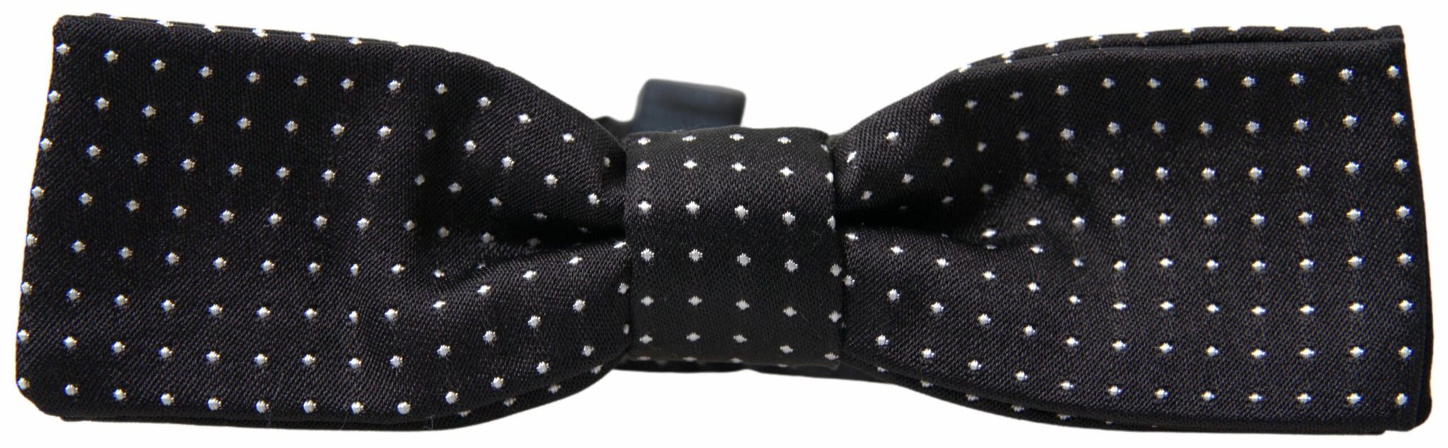 Dolce & Gabbana Black Polka Dot Silk Adjustable Men Neck Papillon Bow Tie