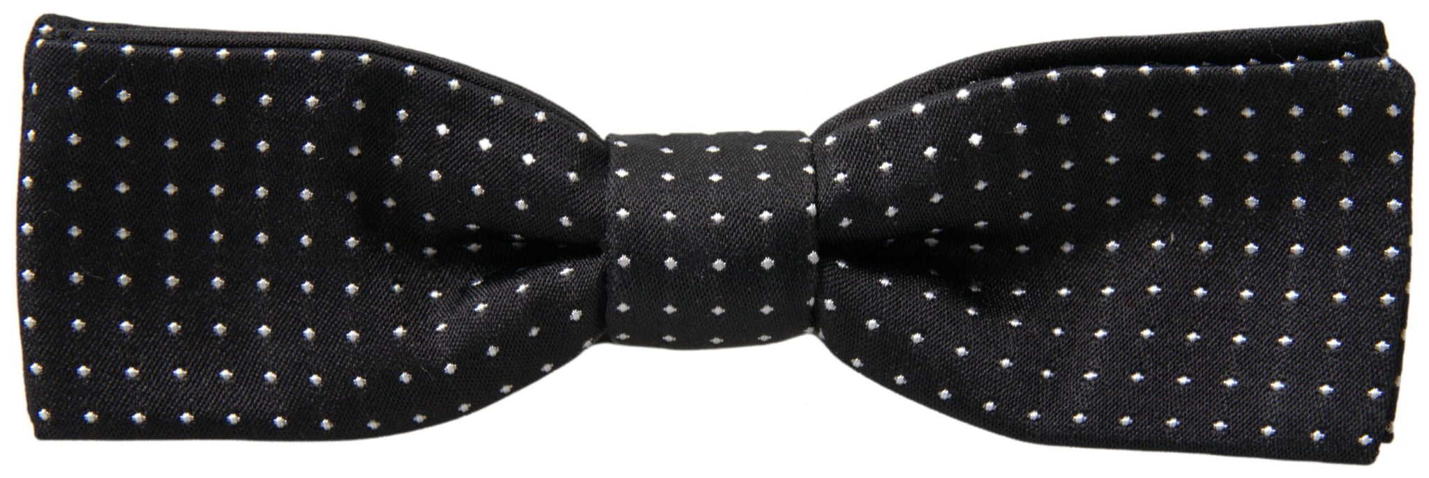 Dolce & Gabbana Black Polka Dot Silk Adjustable Men Neck Papillon Bow Tie