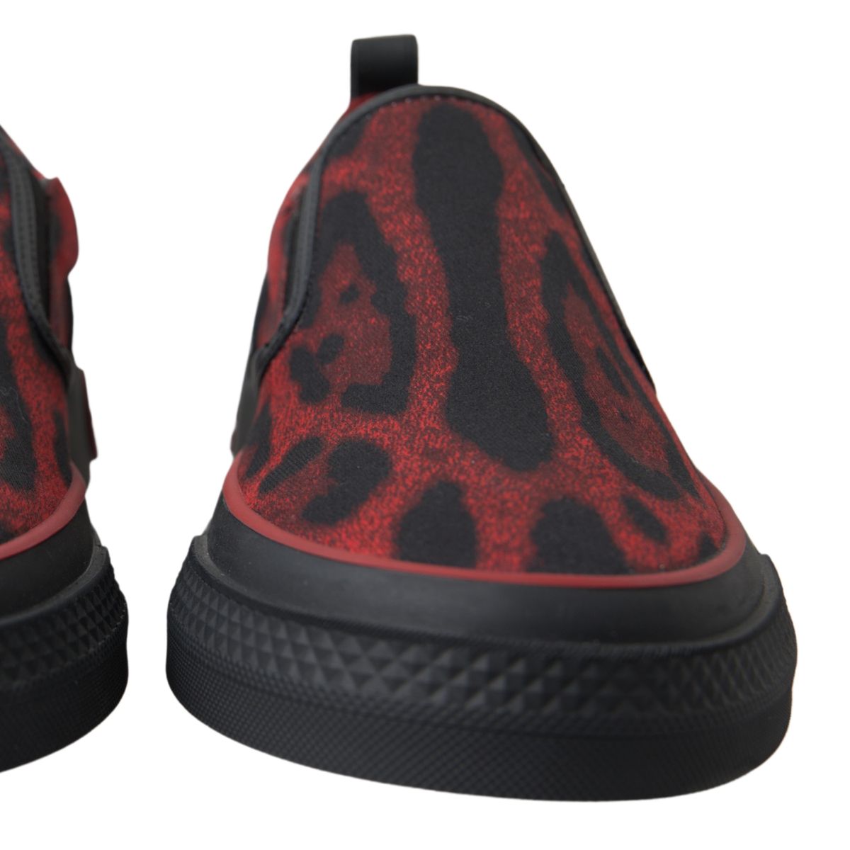 Dolce & Gabbana Red Black Leopard Loafers Sneakers Shoes