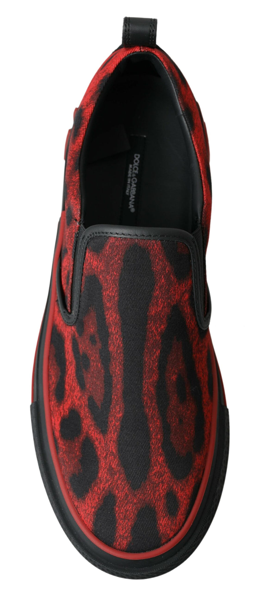 Dolce & Gabbana Red Black Leopard Loafers Sneakers Shoes