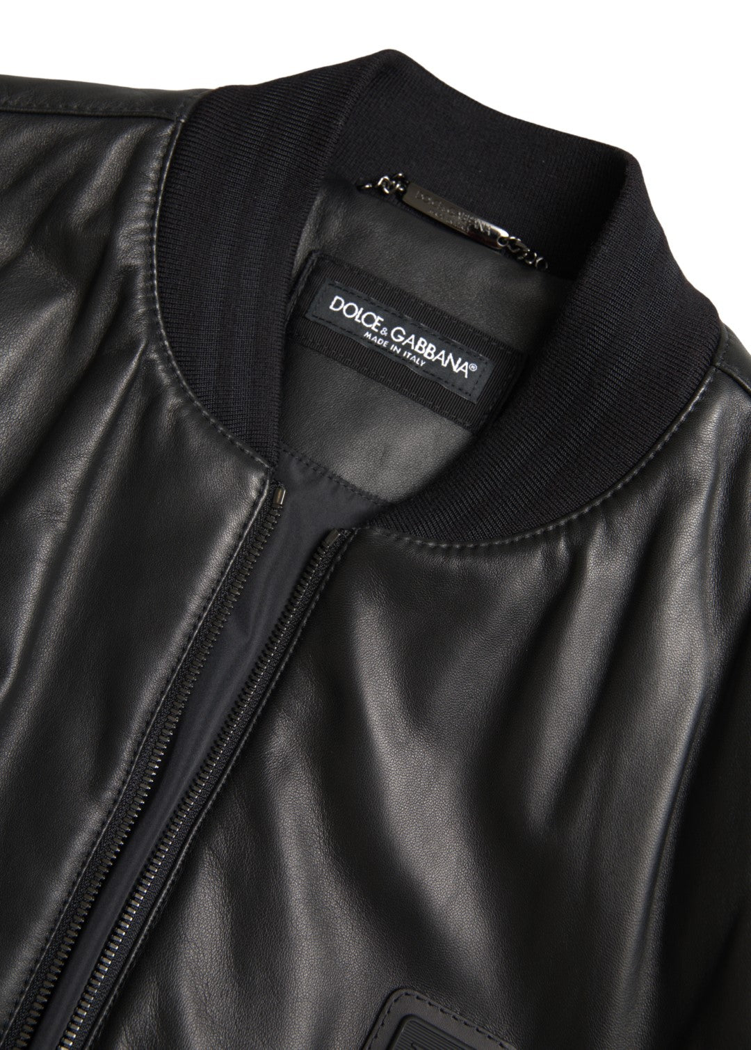 Dolce & Gabbana Black Polyester Full Zip Bomber Coat Jacket