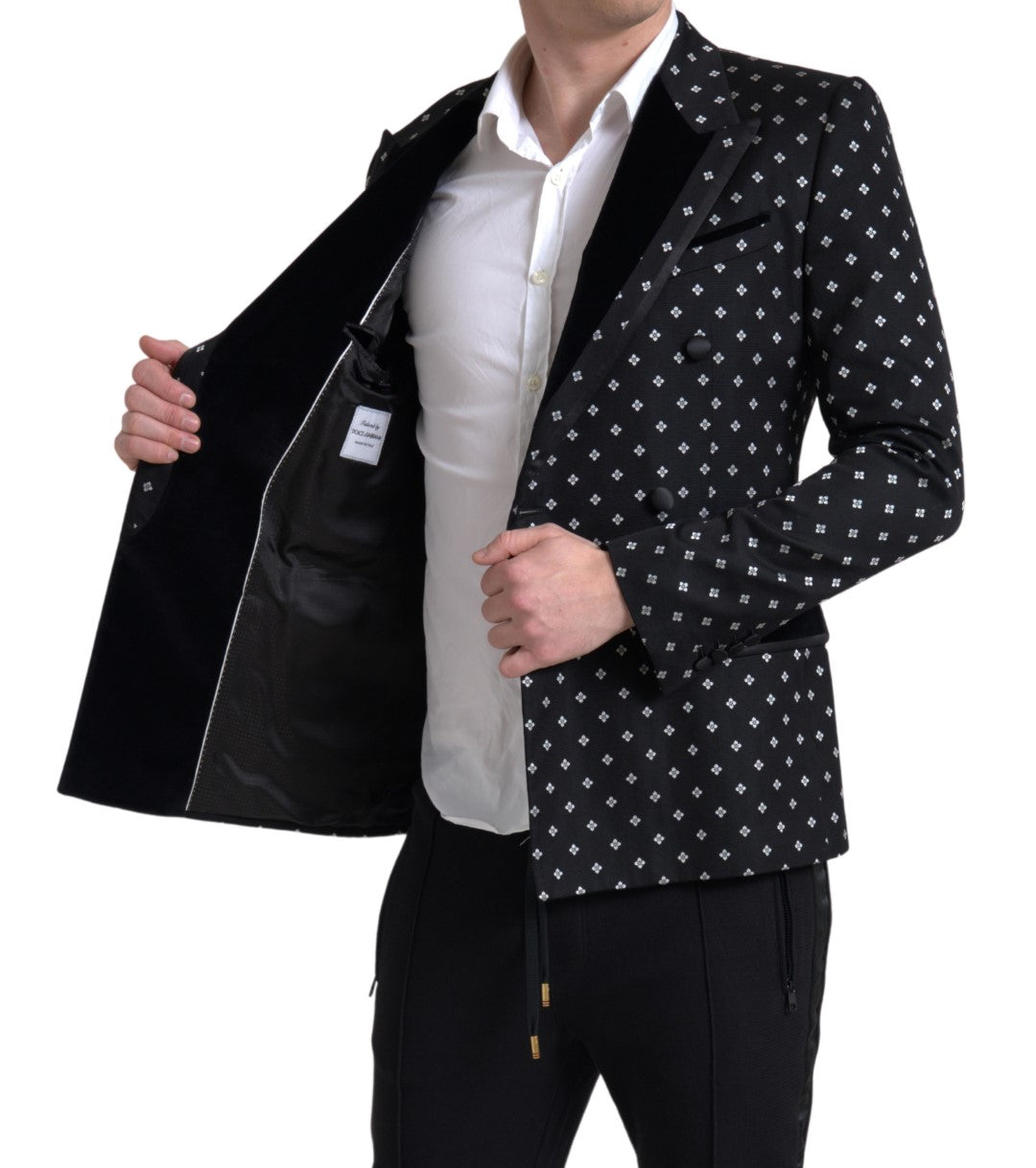 Dolce & Gabbana Black Slim Fit Double Breasted Blazer