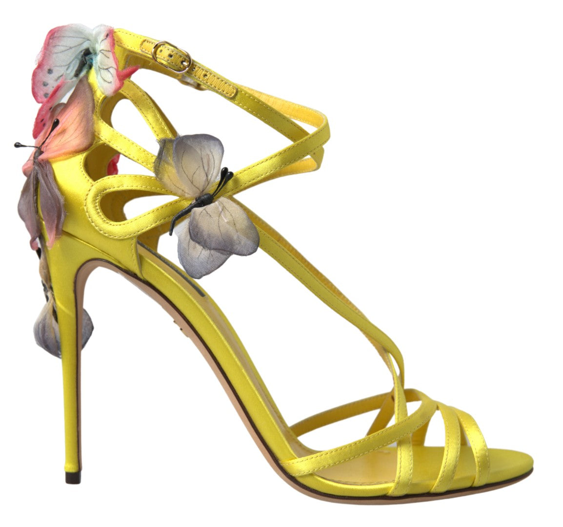 Dolce & Gabbana Yellow Keira Butterfly Appliqués Sandals