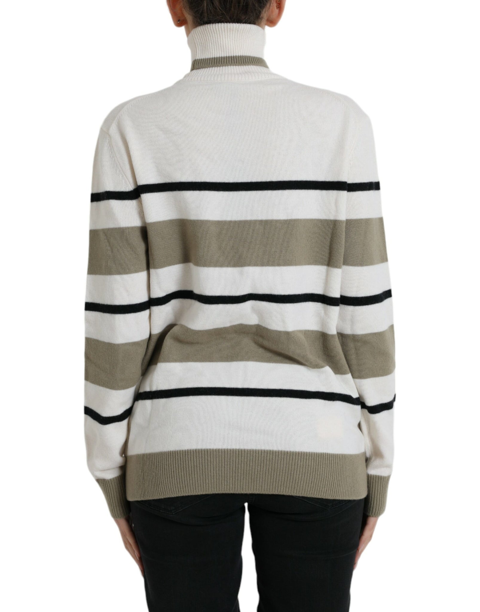 Dolce & Gabbana Multicolor Stripe Wool Logo Pullover Sweater