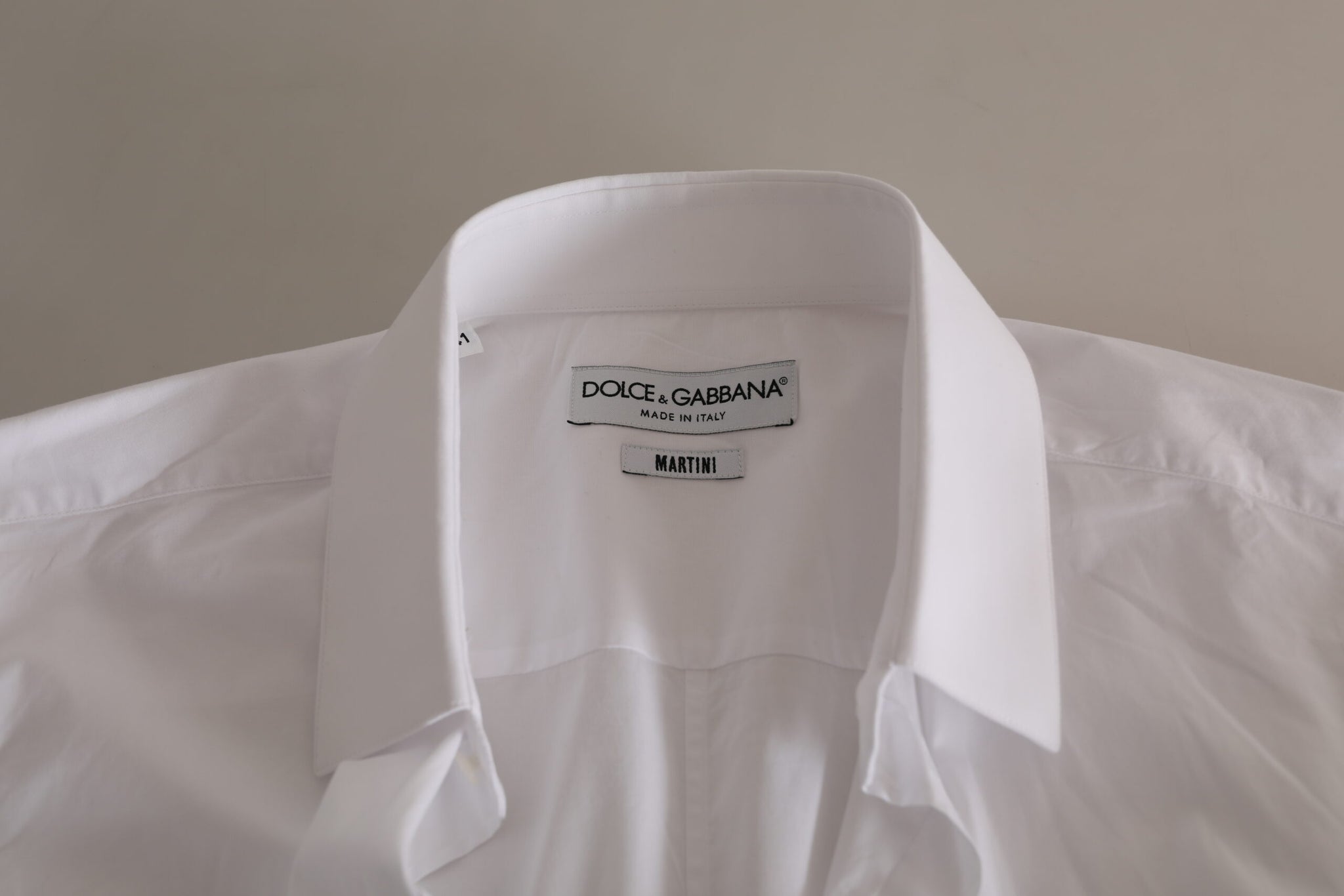 Dolce & Gabbana White MARTINI Cotton Blend Dress Formal Shirt