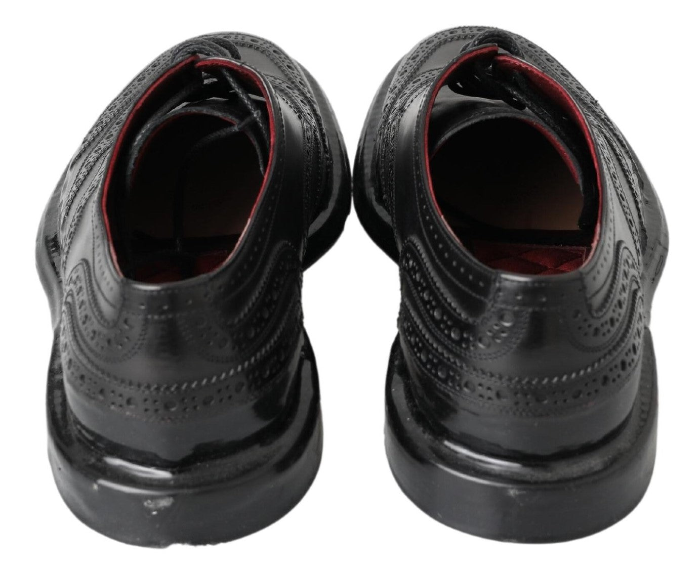 Dolce & Gabbana Black Leather Oxford Wingtip Formal Derby Shoes