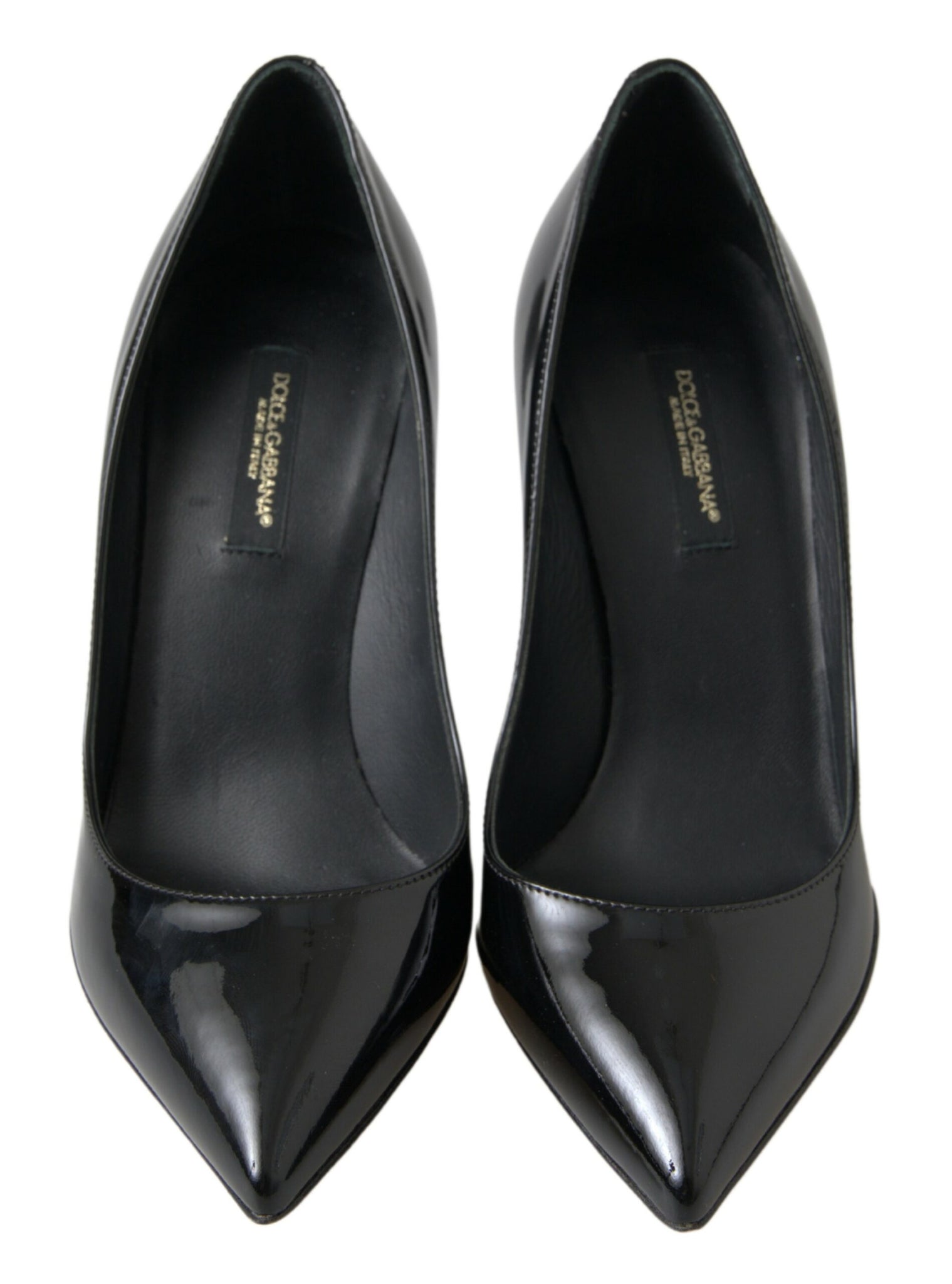 Dolce & Gabbana Black Patent Leather High Heels Pumps Shoes