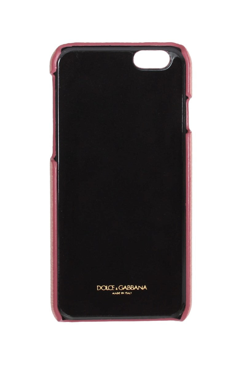 Pink Leather Heart Crystal Phone Case