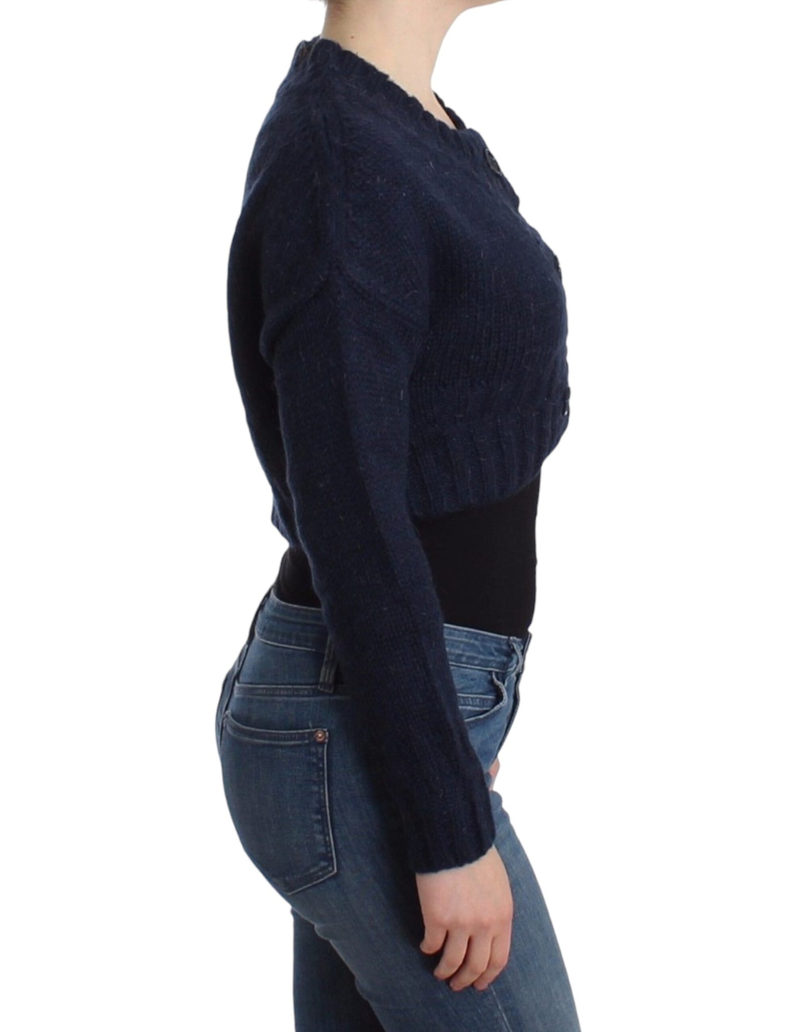 Blue cropped cardigan