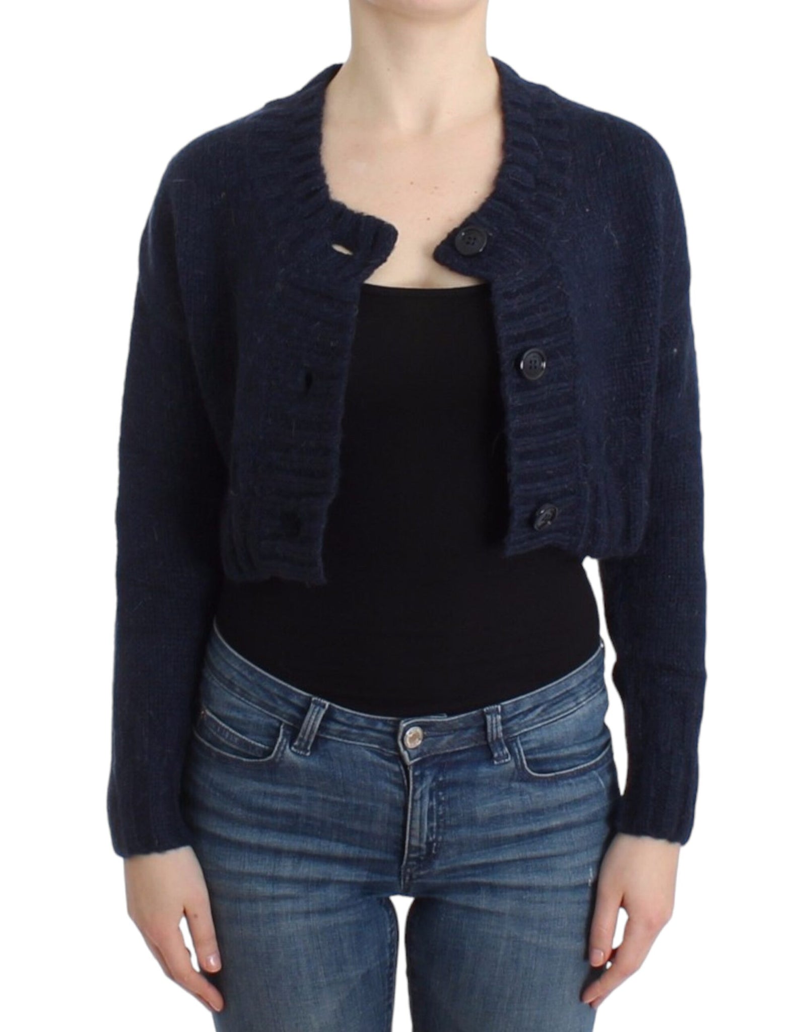 Blue cropped cardigan