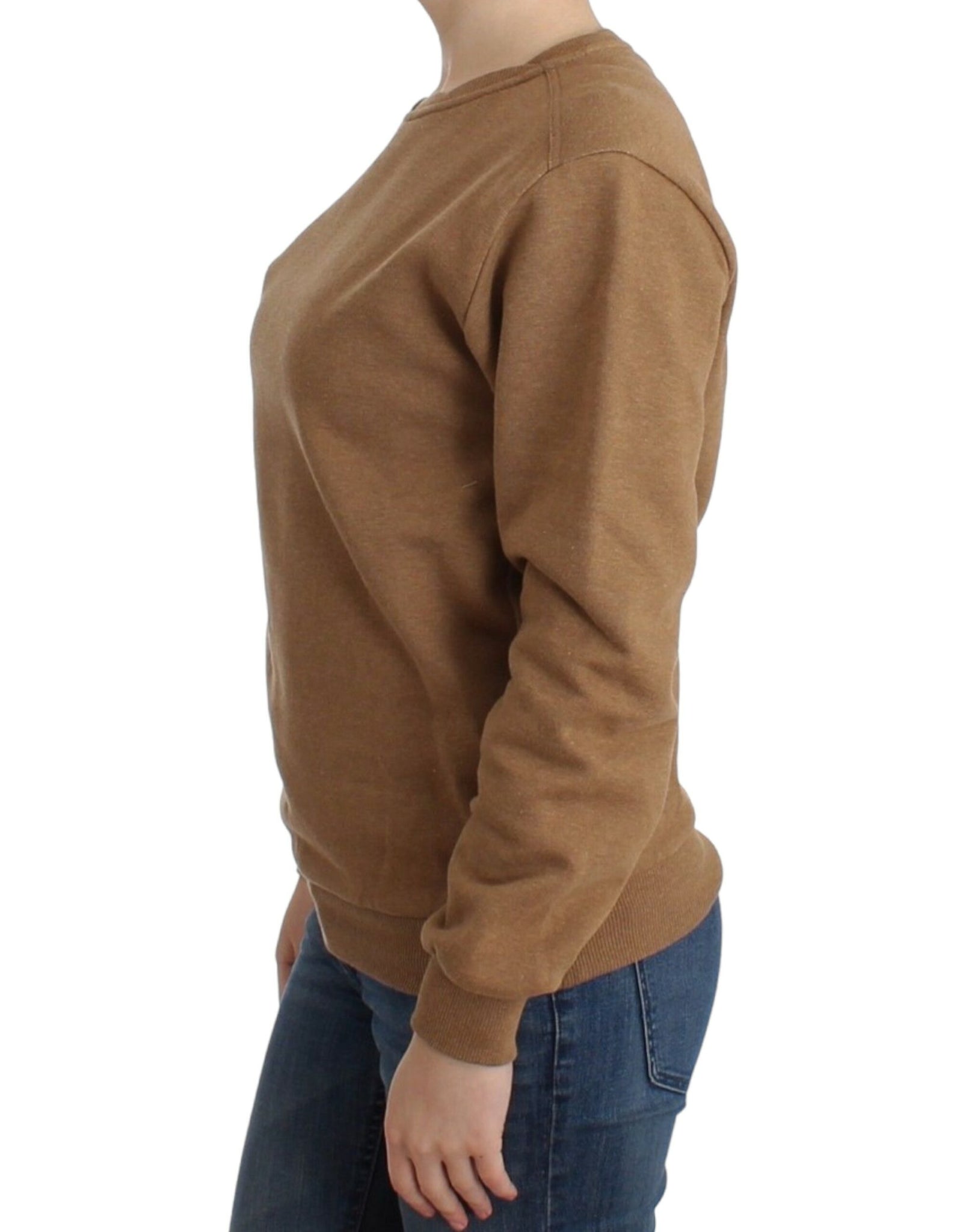 Brown Crewneck Cotton Sweater