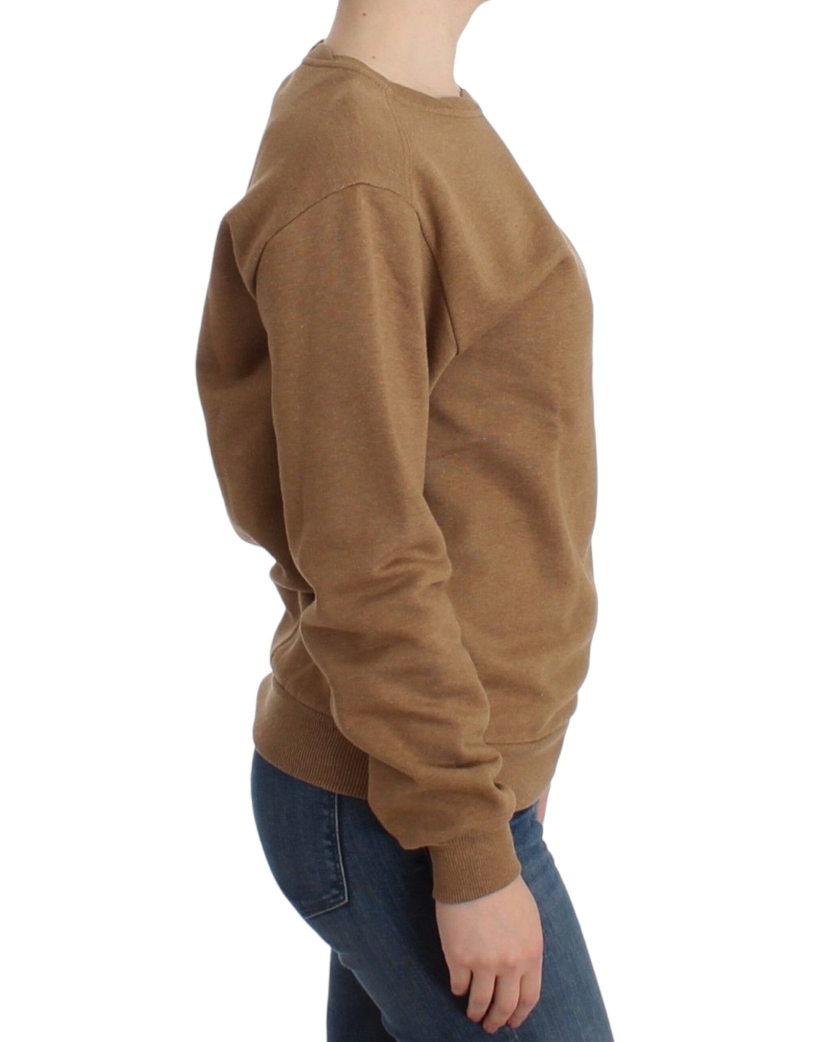 Brown Crewneck Cotton Sweater