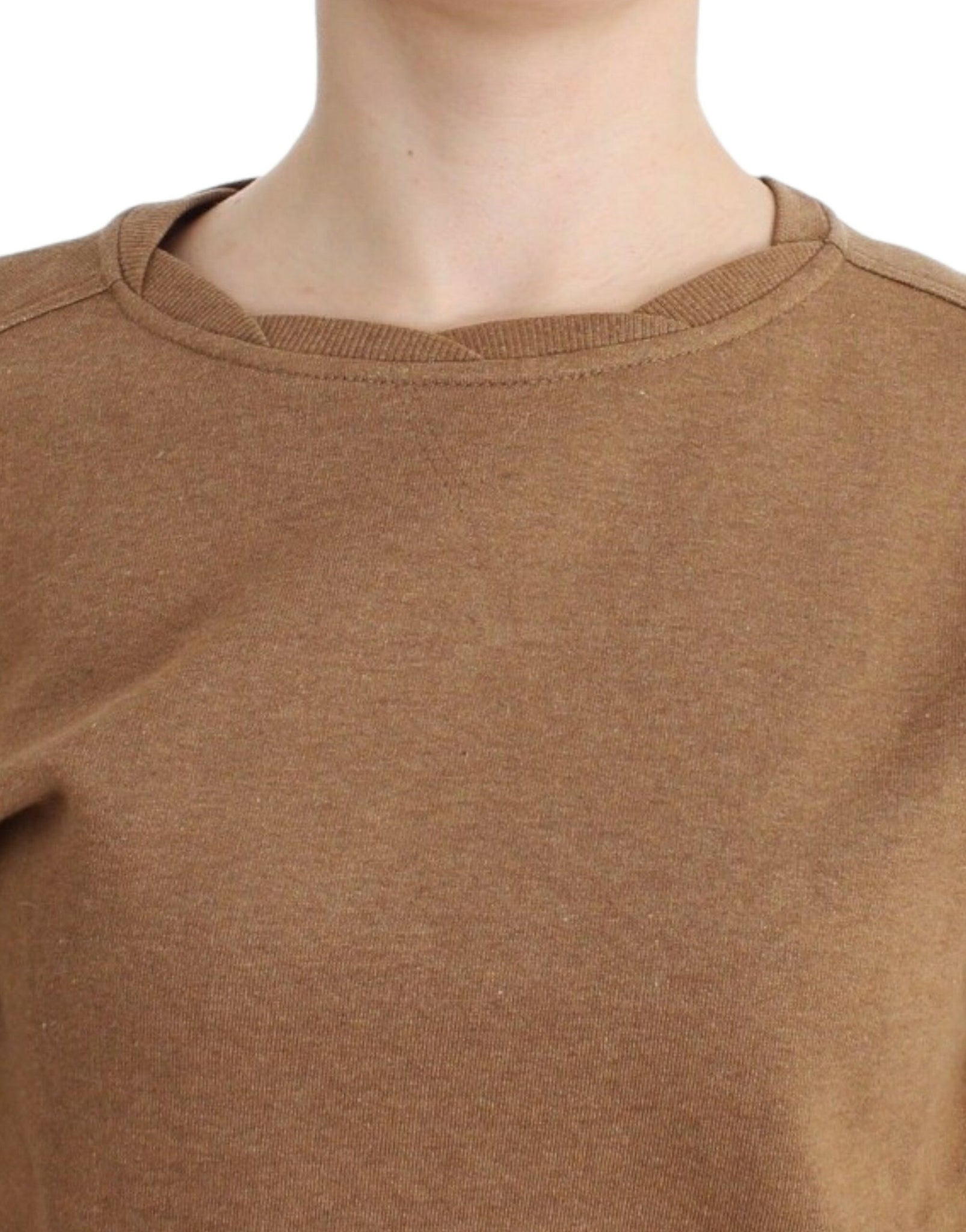 Brown Crewneck Cotton Sweater