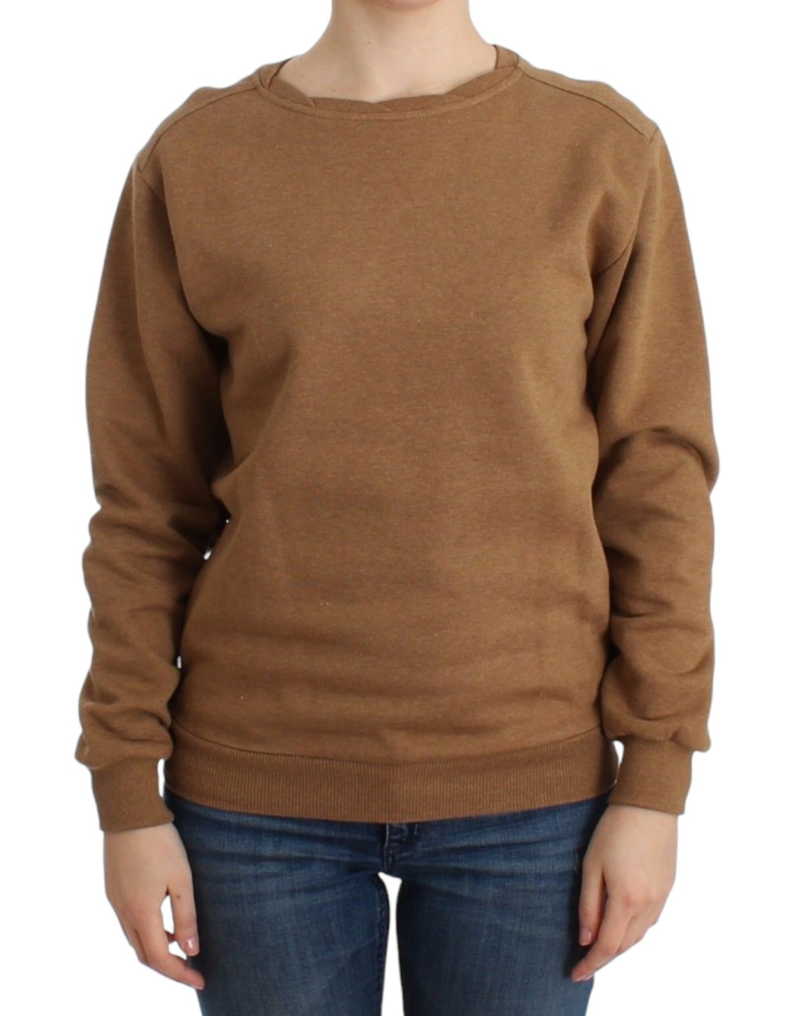 Brown Crewneck Cotton Sweater