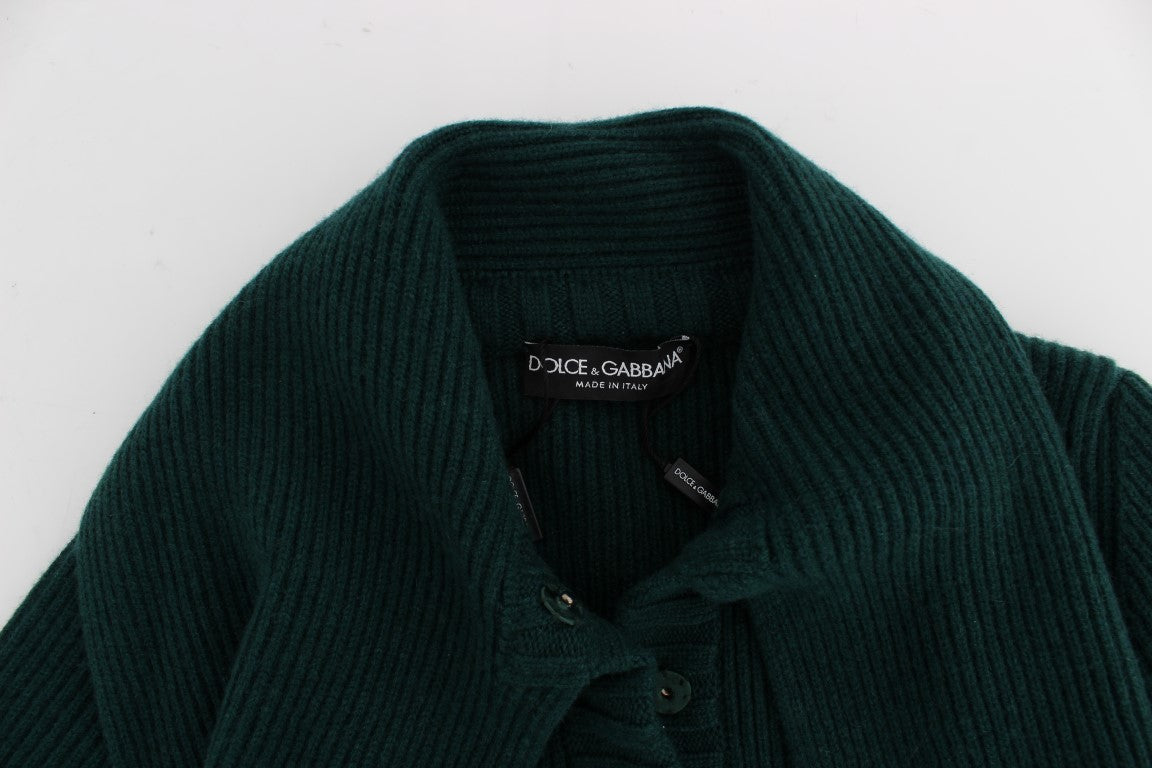 Green Knitted Cashmere Cardigan