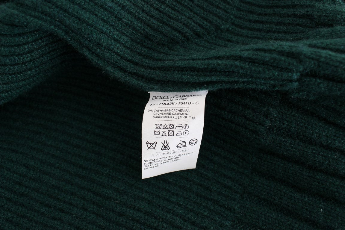 Green Knitted Cashmere Cardigan