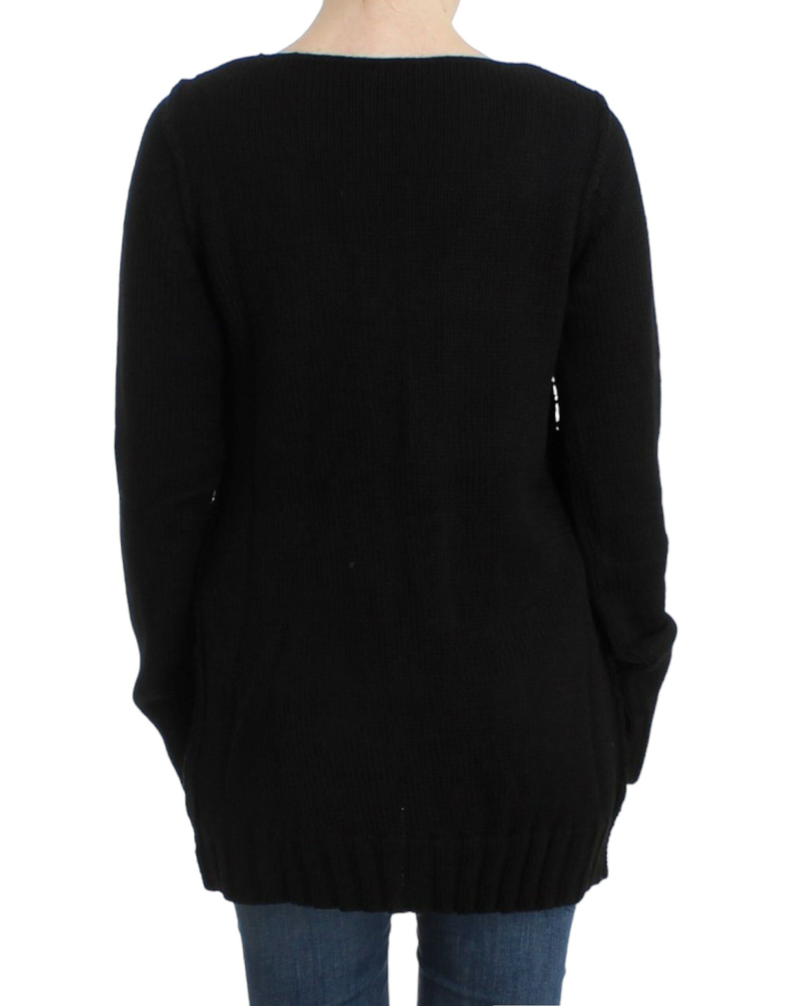 Black knitted wool sweater