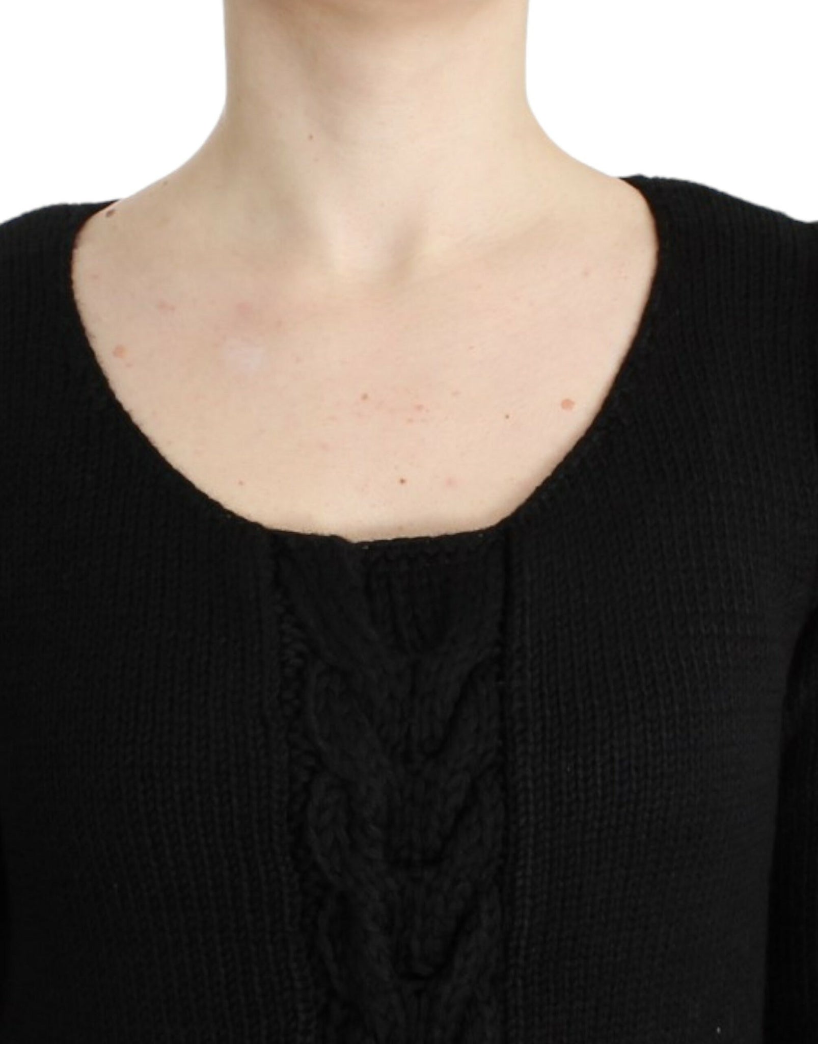 Black knitted wool sweater