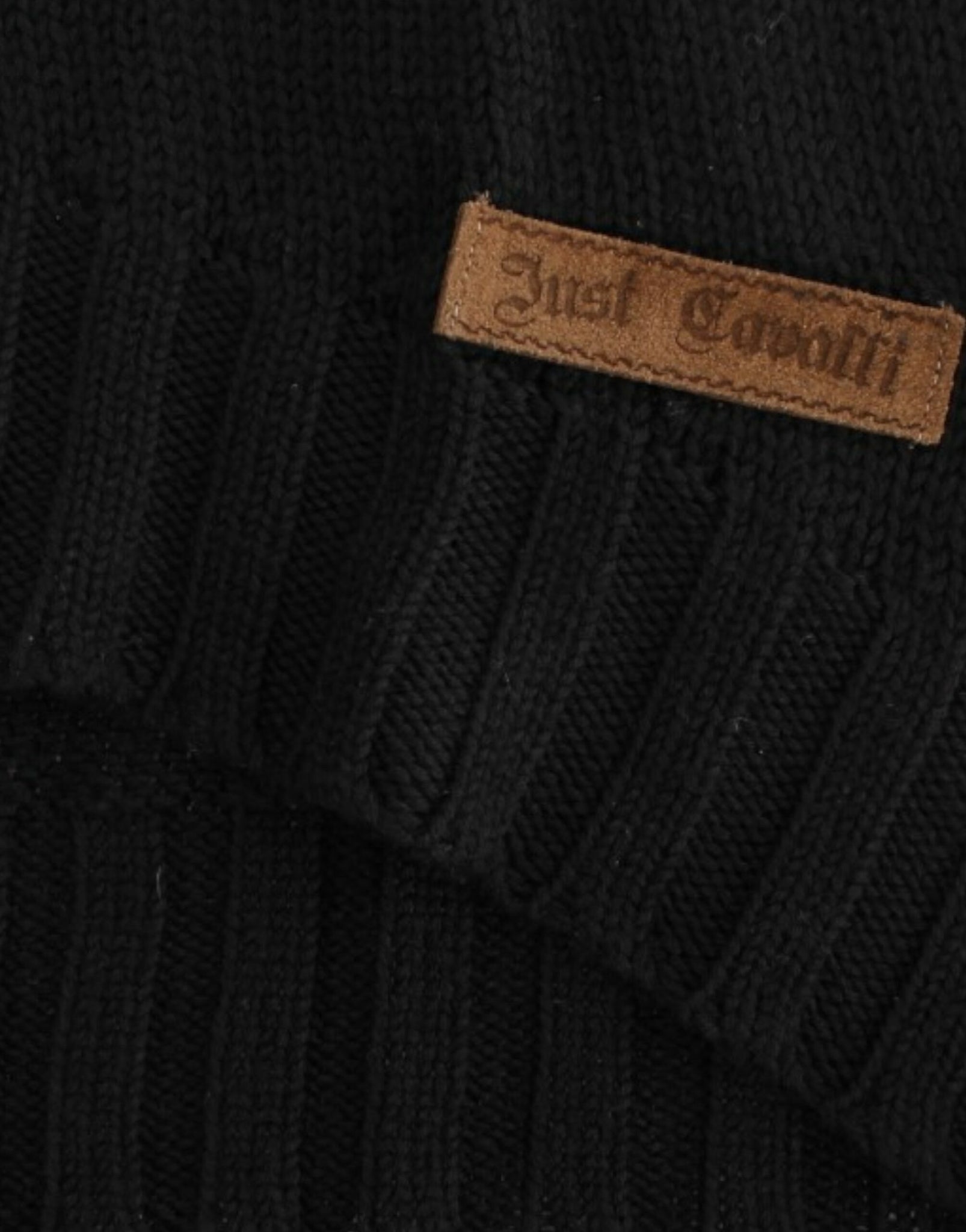 Black knitted wool sweater