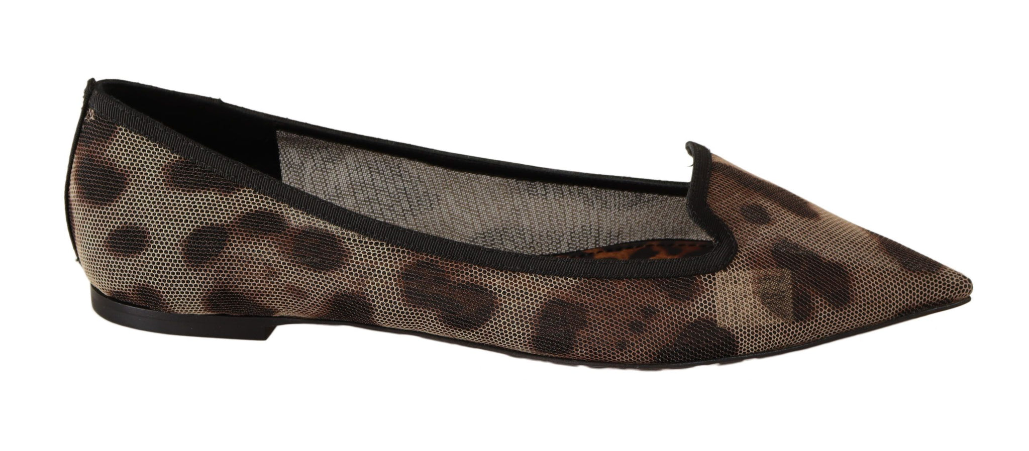 Brown Leopard Ballerina Flat Loafers Shoes